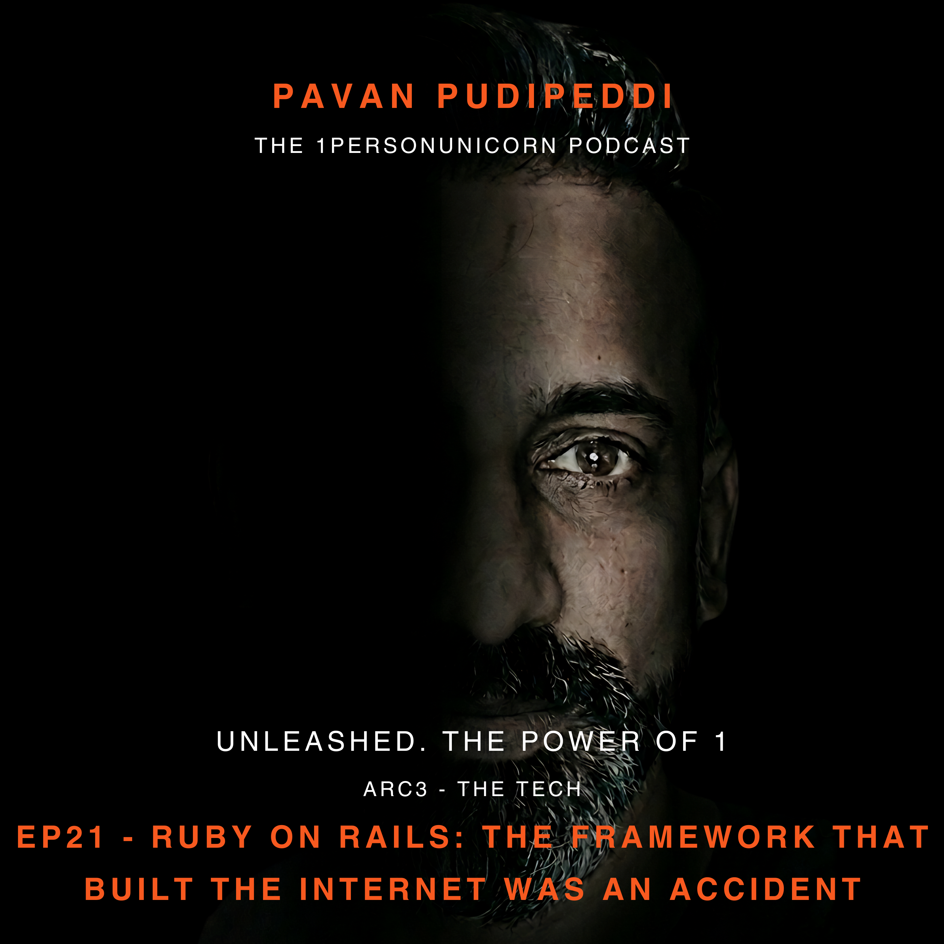 UNLEASHED E21 — Ruby on Rails: The Framework That Built the Internet Was an Accident | The 1PersonUnicorn episode artwork