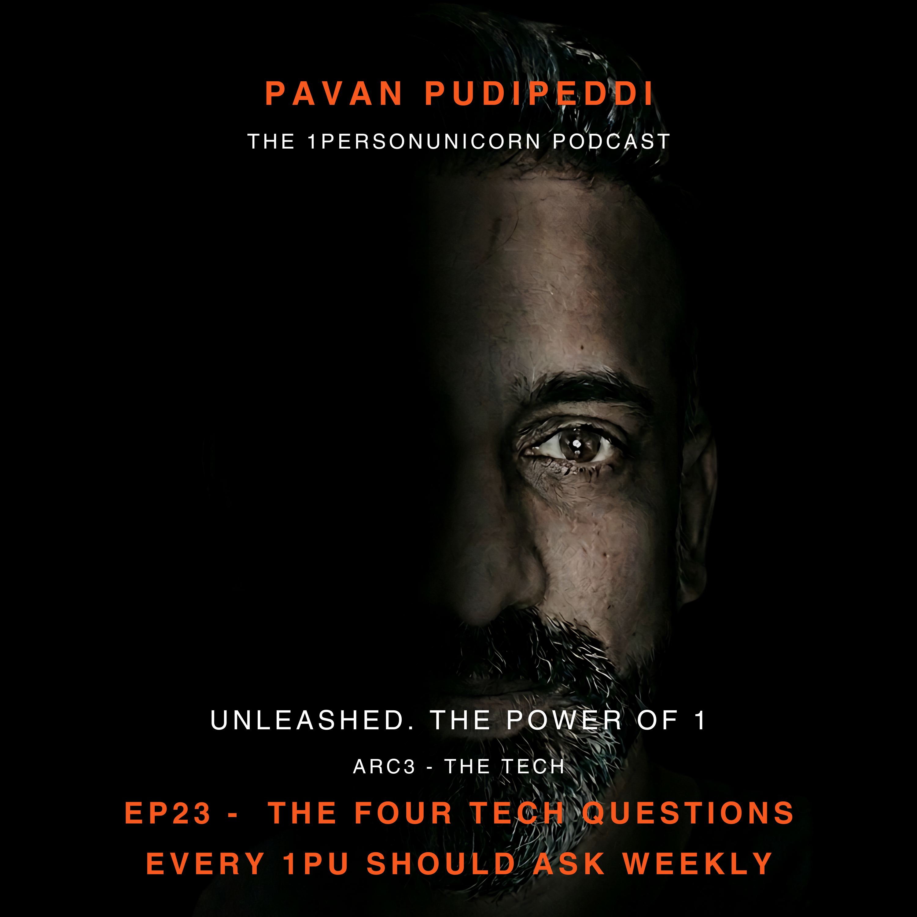 UNLEASHED E23 — The Four Tech Questions Every 1PU Should Ask Weekly | The 1PersonUnicorn episode artwork