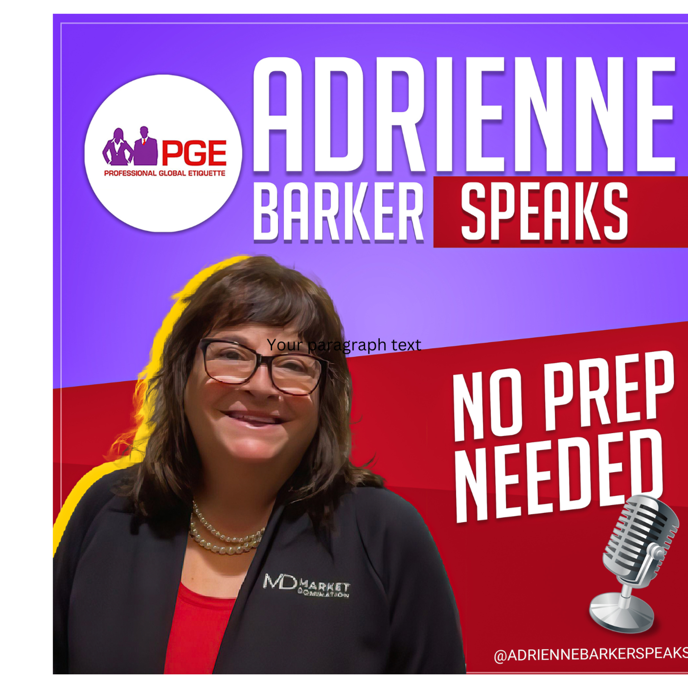 Adrienne Barker Speaks: No Prep Needed