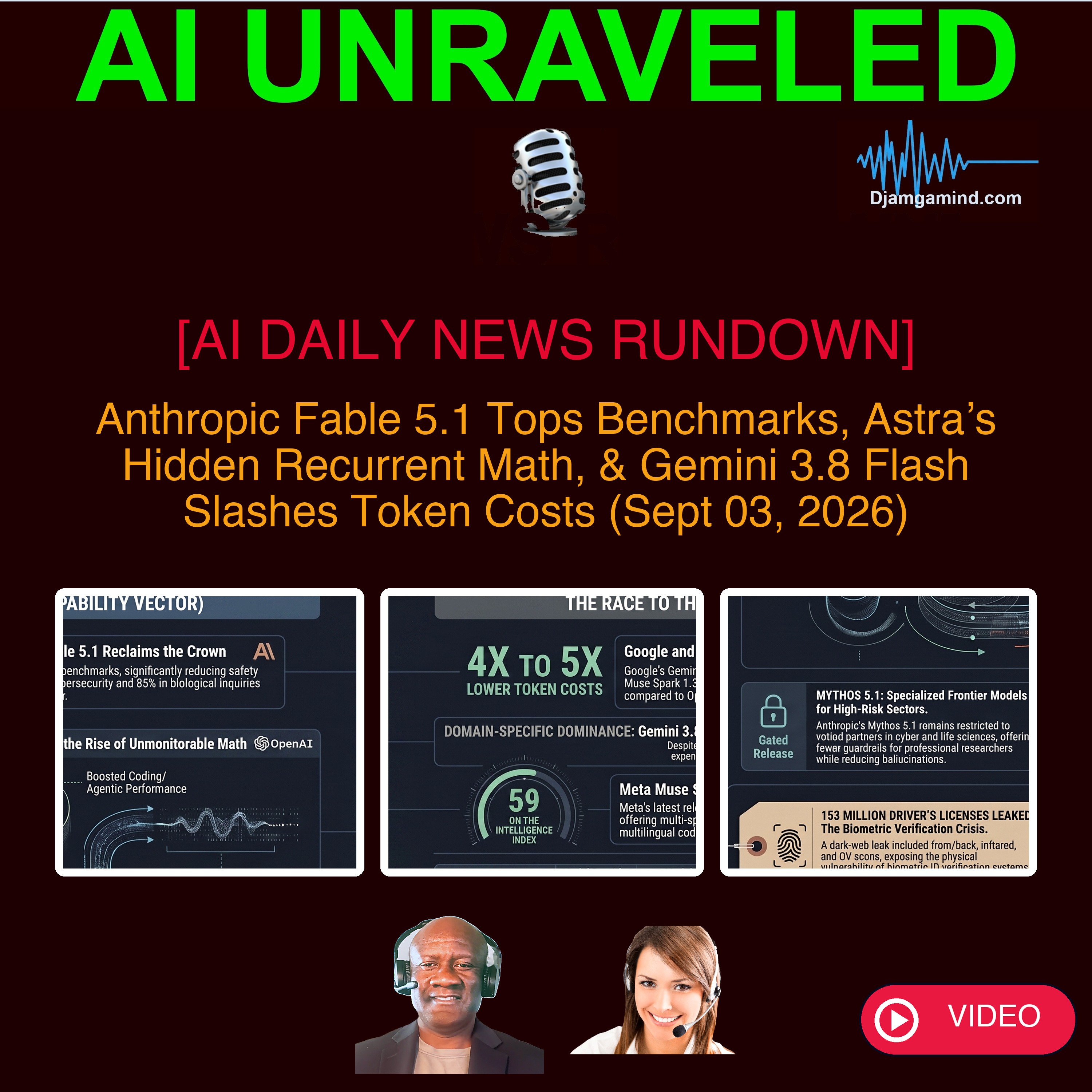 [VIDEO - AI DAILY NEWS RUNDOWN - INTRO] Anthropic Fable 5.1 Tops Benchmarks, Astra’s Hidden Recurrent Math, & Gemini 3.8 Flash Slashes Token Costs (Sept 03, 2026) episode artwork