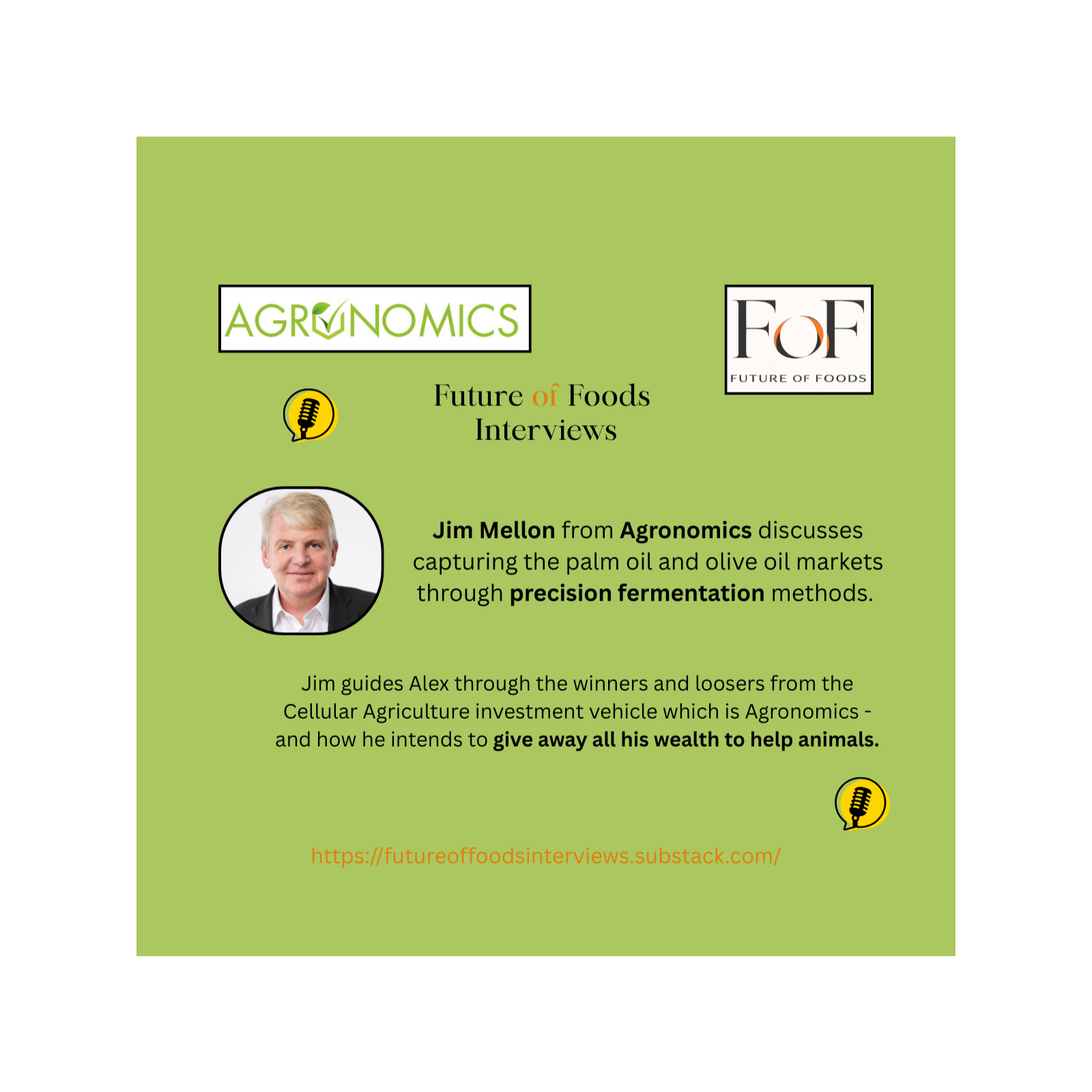 The Investment Case For Cultivated Proteins and Oils - Jim Mellon - Agronomics 