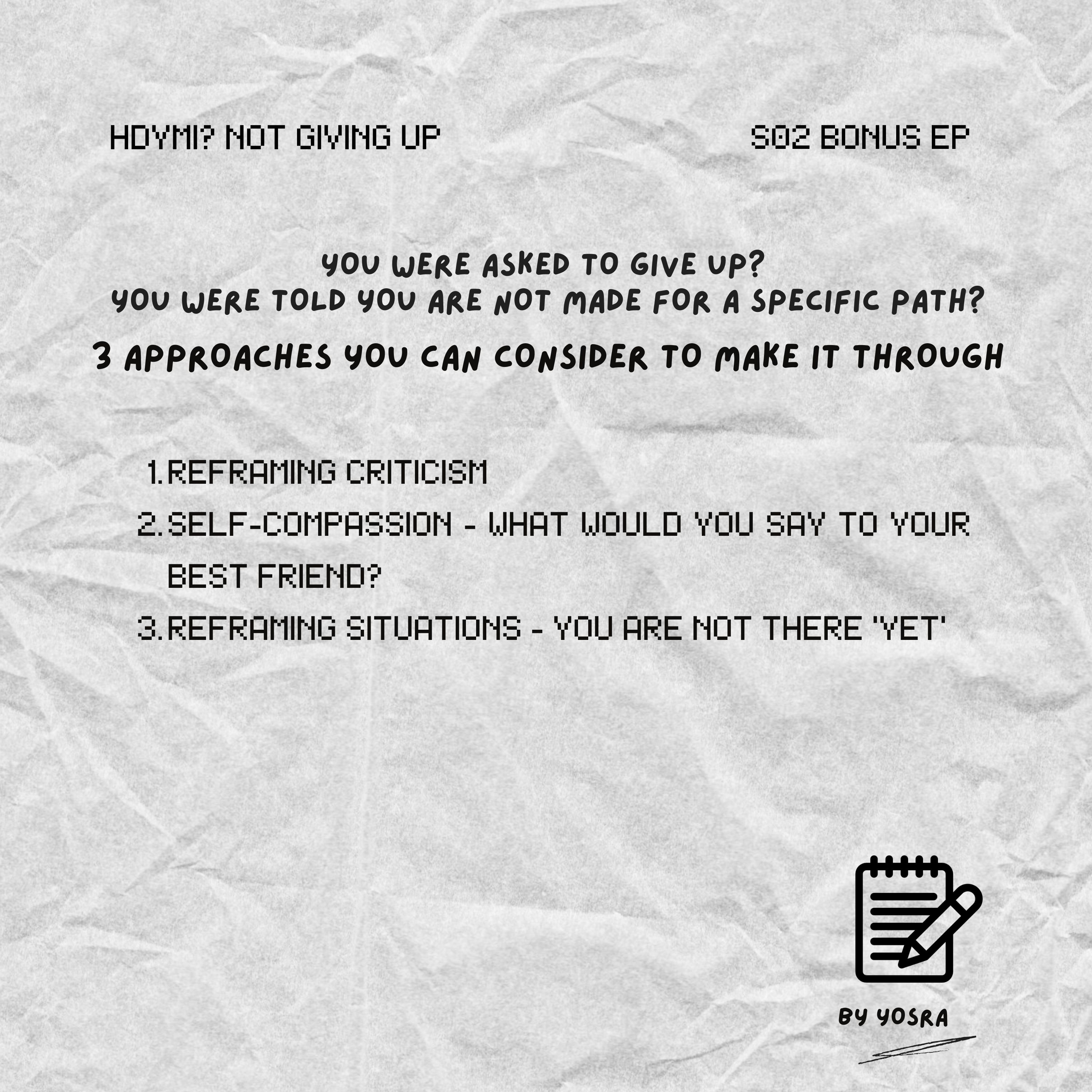 Start with these 3 approaches when you are told to give up or that you are not made for it! episode artwork