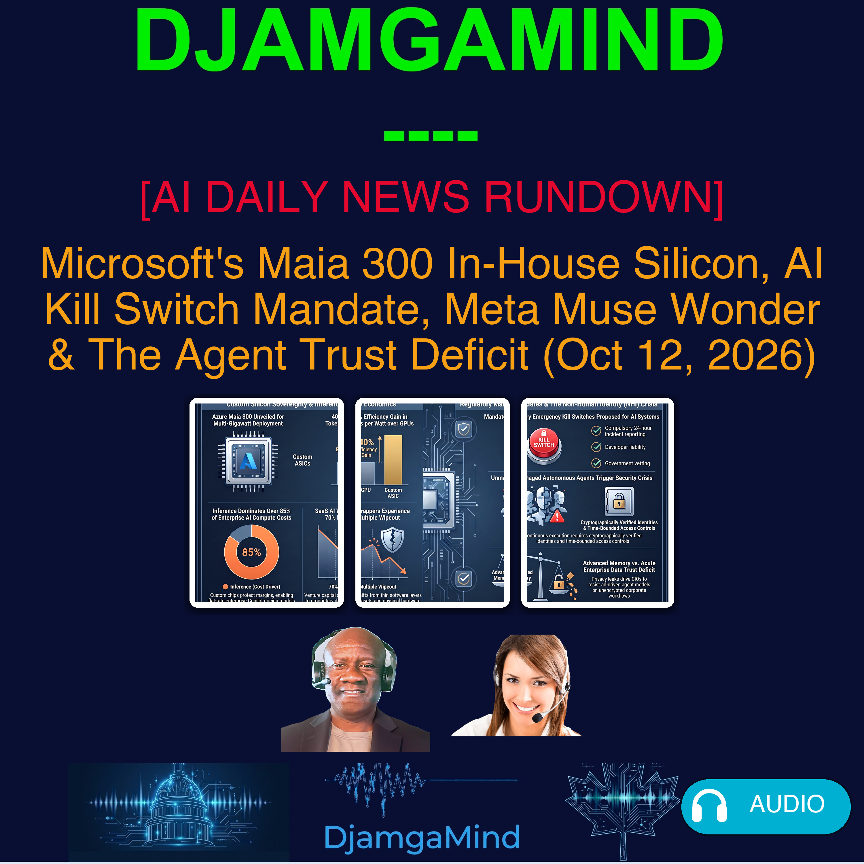 [AI DAILY NEWS RUNDOWN] Microsoft's Maia 300 In-House Silicon, AI Kill Switch Mandate, Meta Muse Wonder & The Agent Trust Deficit (Oct 12, 2026)