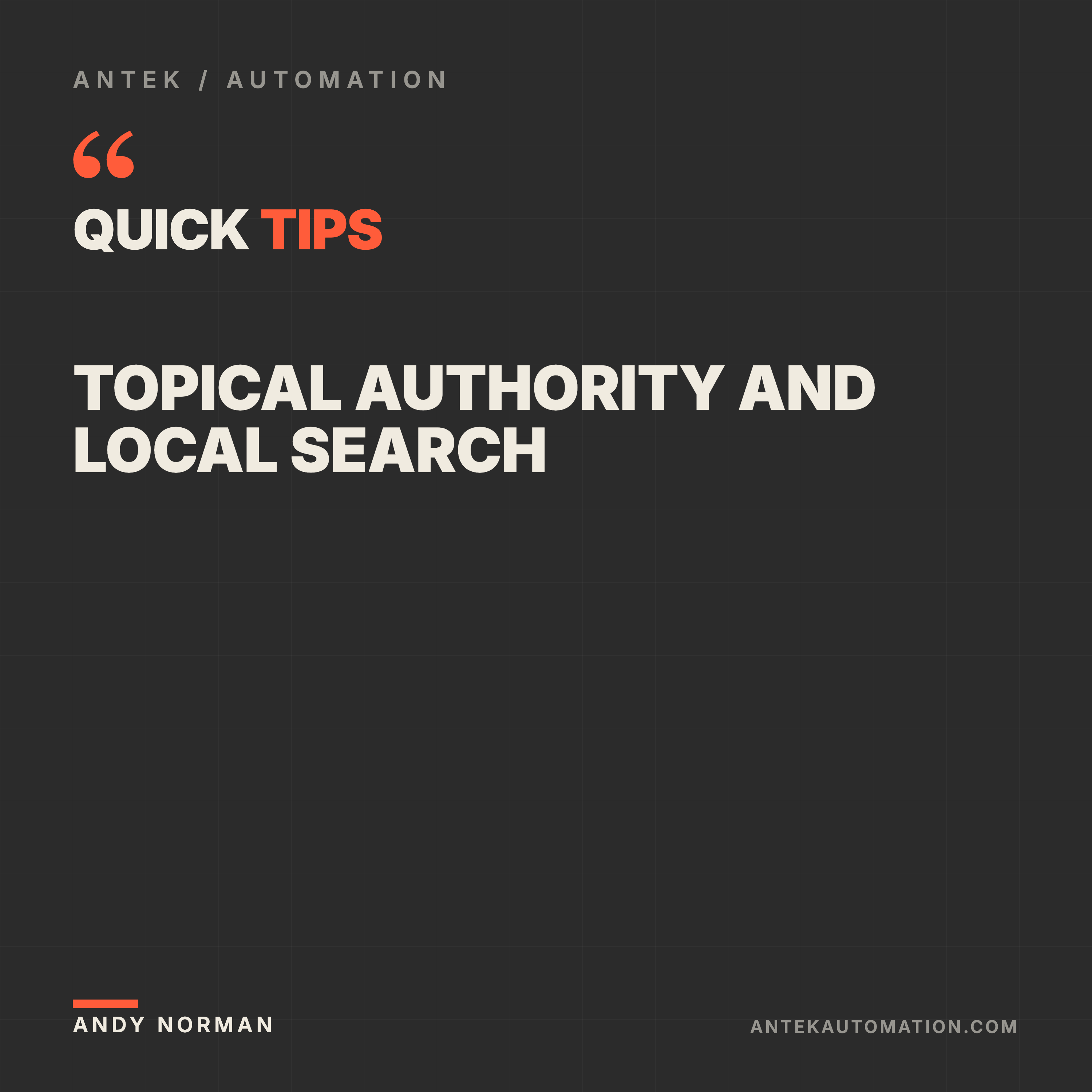 Topical Authority and Local Search episode artwork