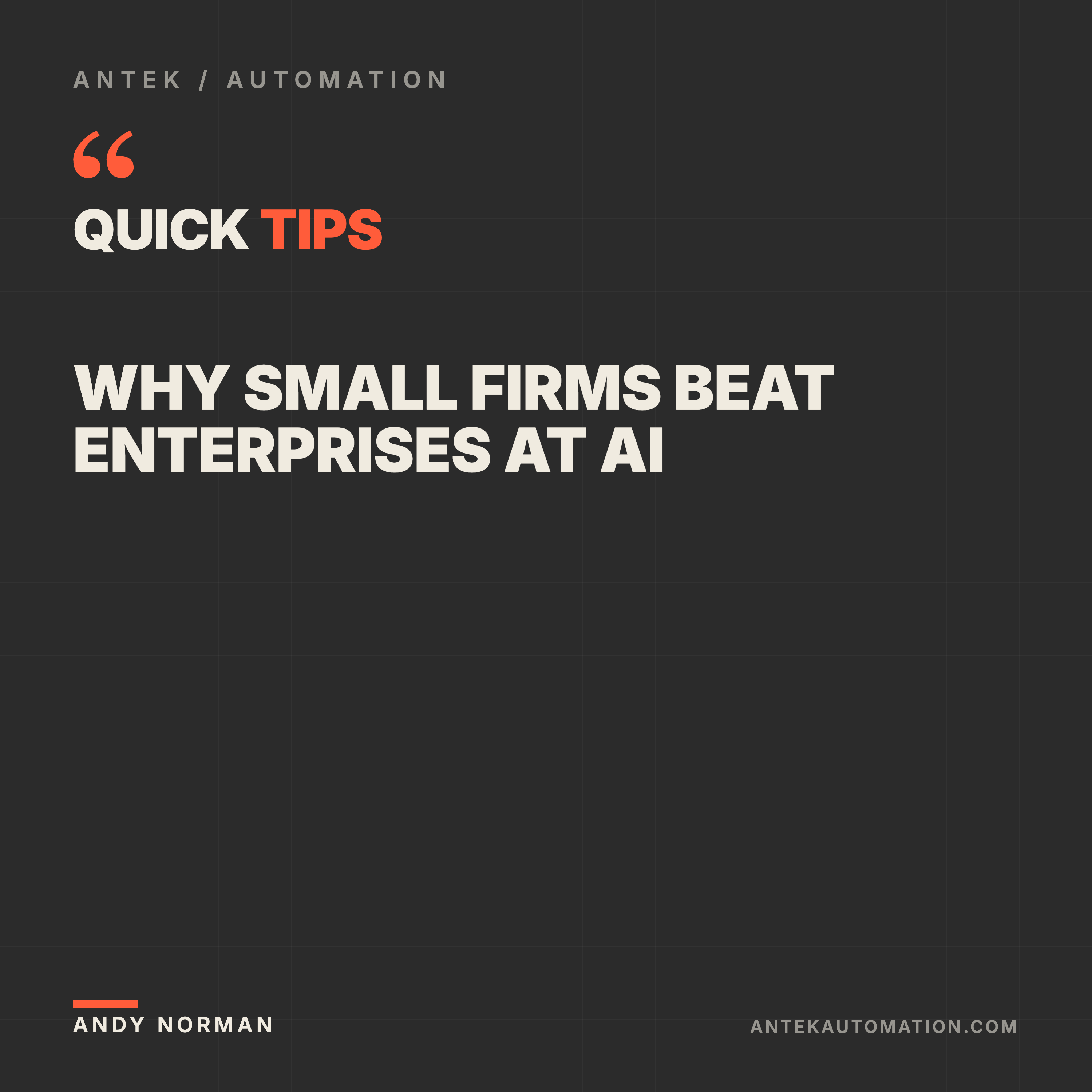 Why Small Firms Beat Enterprises at AI episode artwork