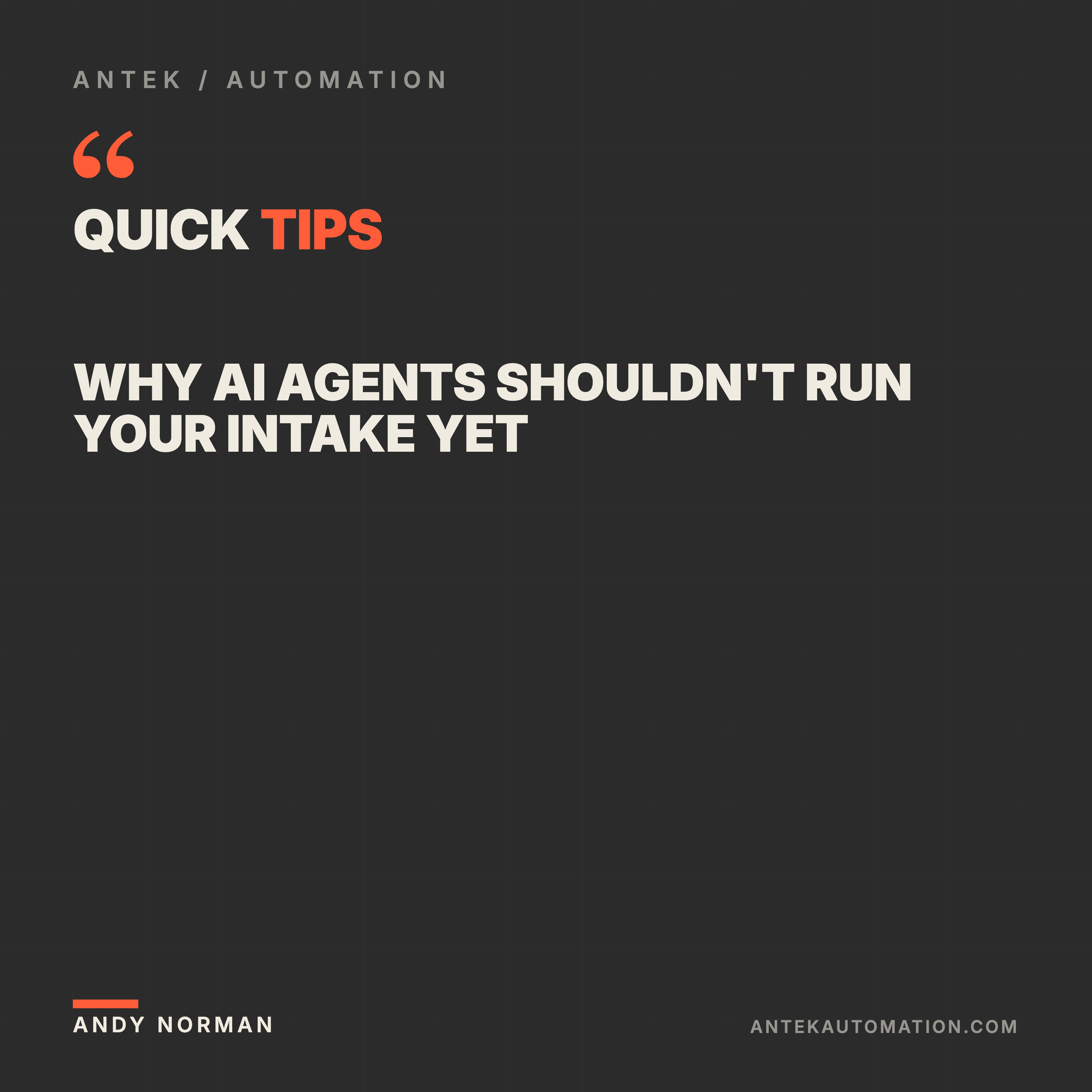 Why AI Agents Shouldn't Run Your Intake Yet episode artwork