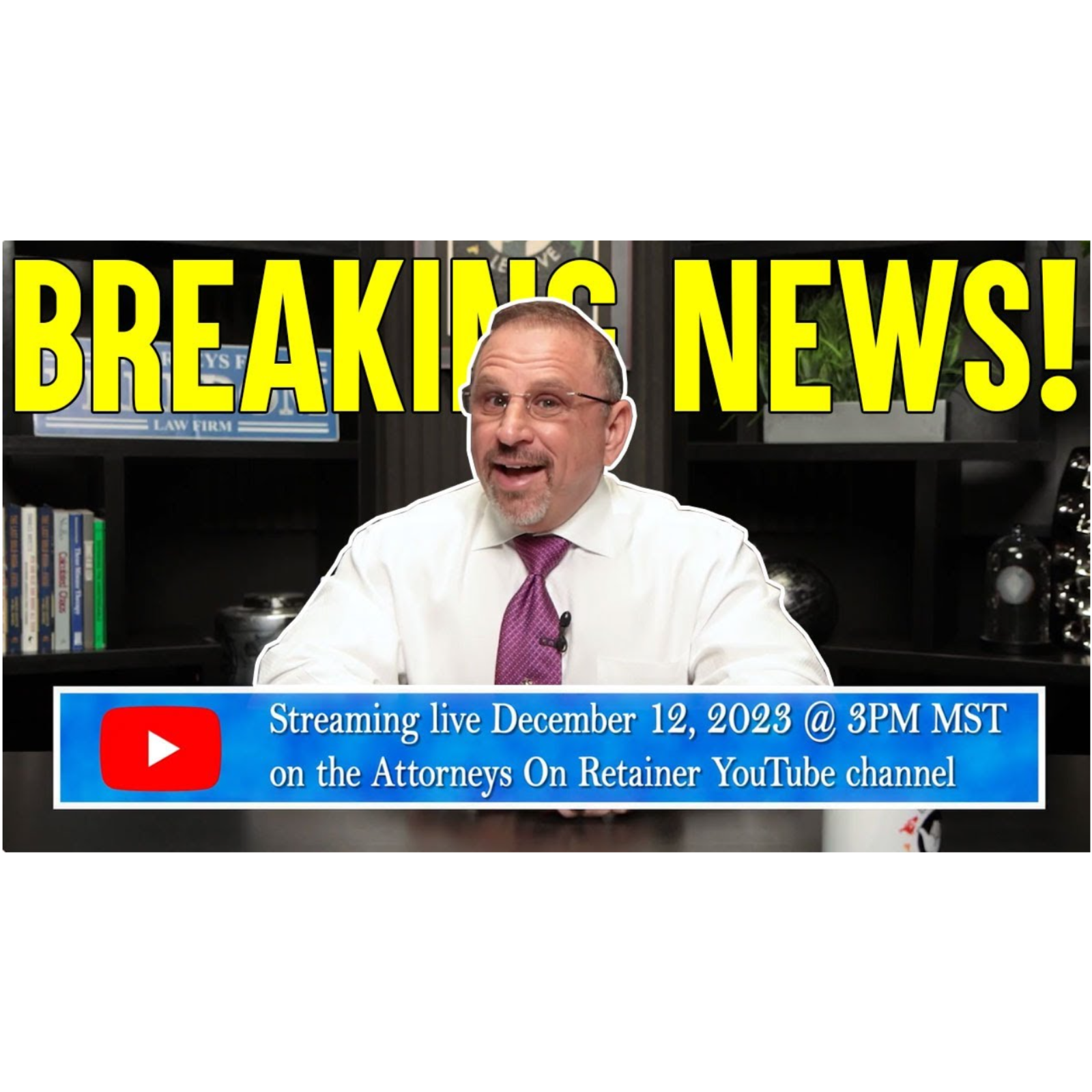 YouTube Live - AOR ANNOUNCEMENT on Tuesday, December 12th at 3 PM MST