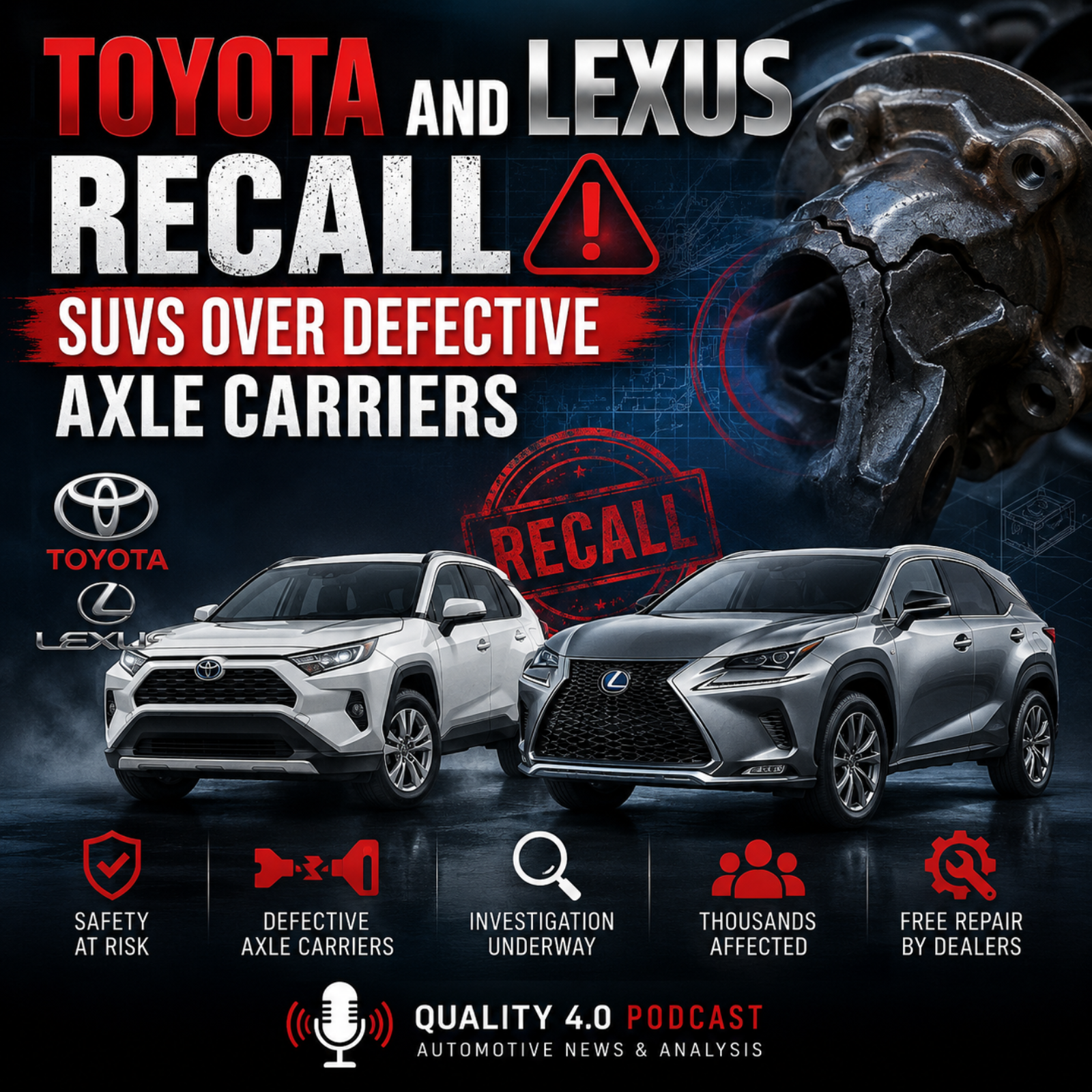 Toyota and Lexus Recall SUVs Over Defective Axle Carriers episode artwork