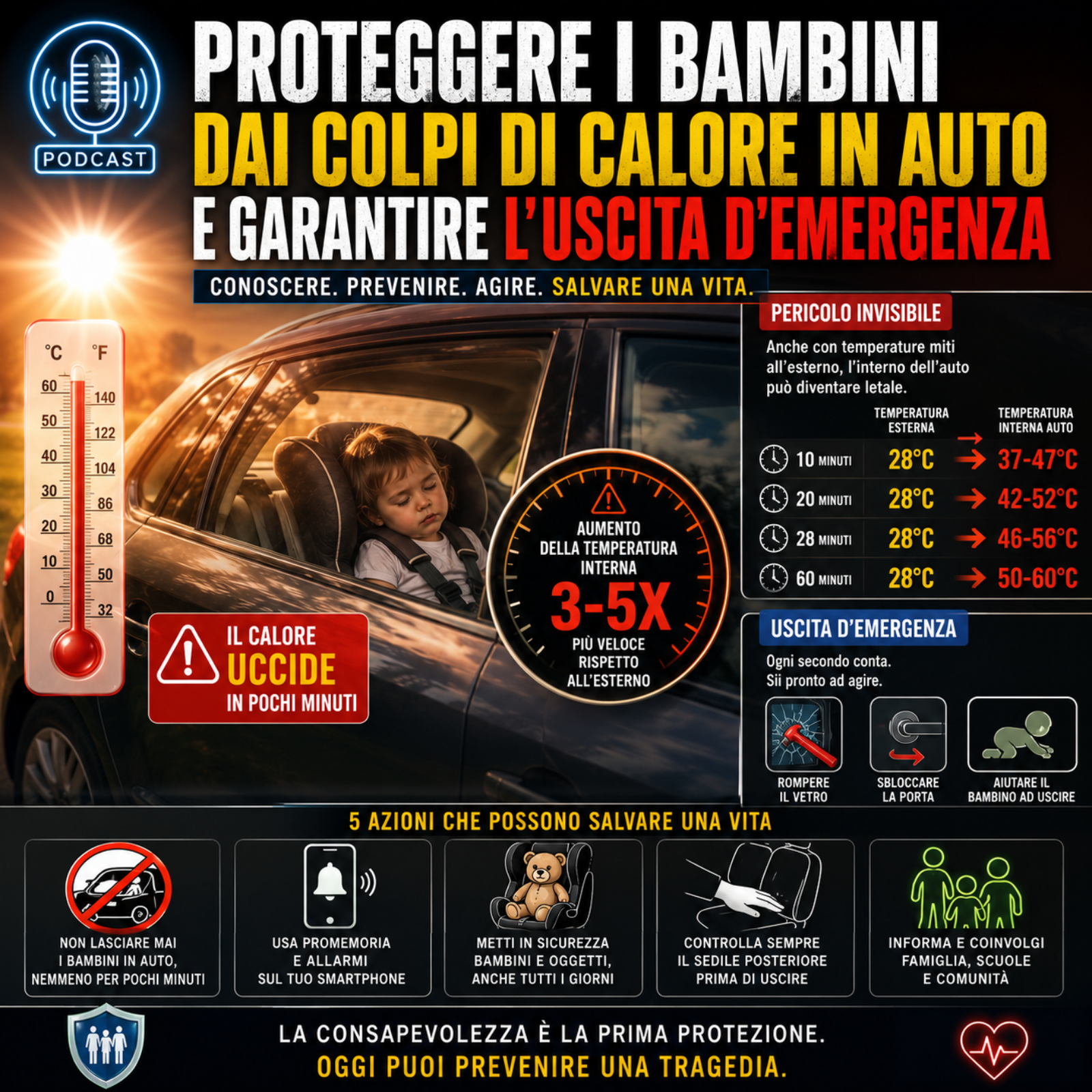 Proteggere i Bambini dai Colpi di Calore in Auto e Garantire l'Uscita d'Emergenza episode artwork