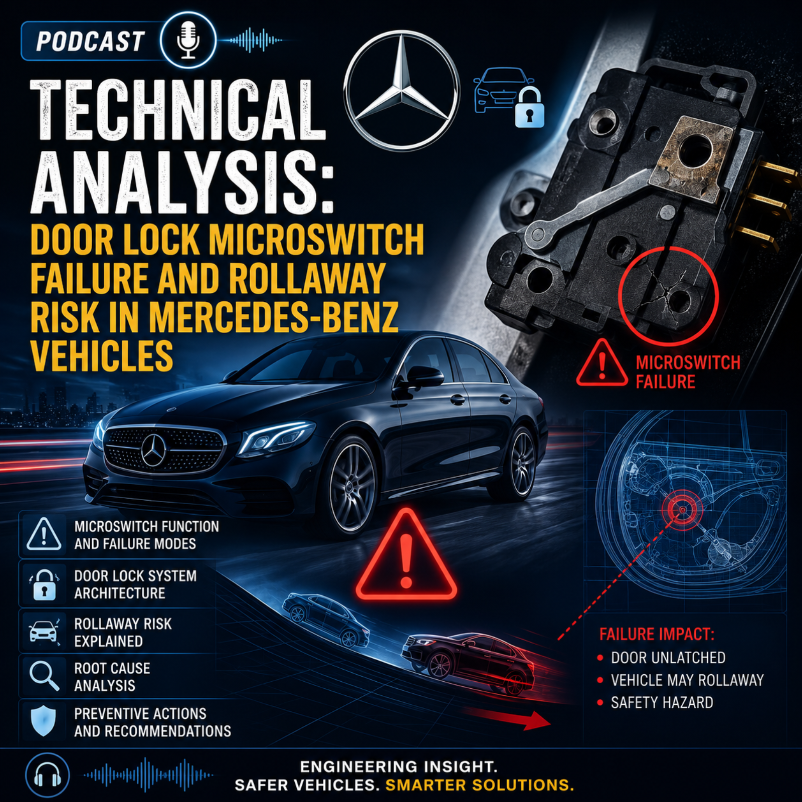 Door Lock Microswitch Failure and Rollaway Risk in Mercedes-Benz VehiclesRoot Cause Analysis: Material Degradation and Environmental Factors episode artwork