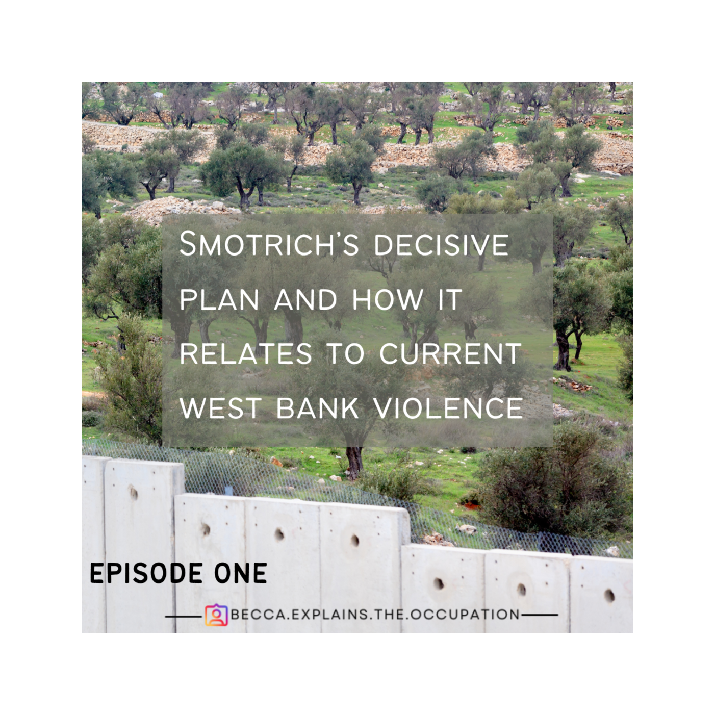 Smotrich's Decisive plan and Current West Bank Violence episode artwork