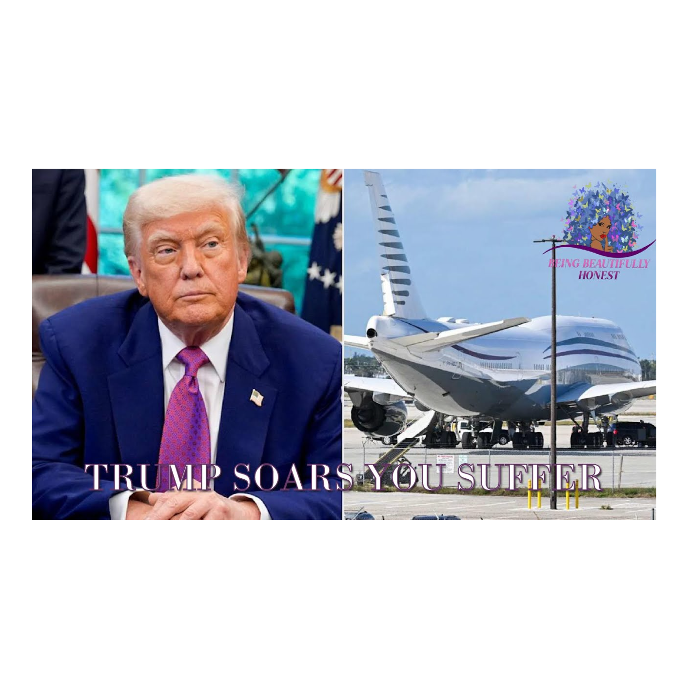 Trump Said Struggle & Suffer While He Was Accepting $400 Million Jet For Jesus 🙄