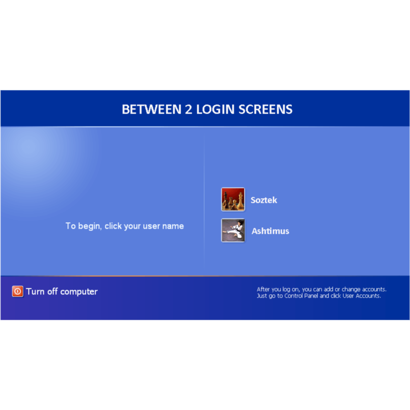 Between 2 Login Screens
