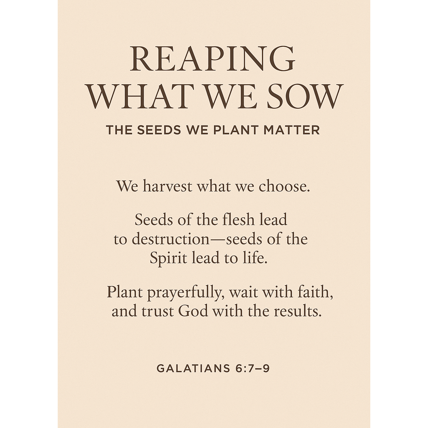 Reaping What We Sow – The Seeds We Plant Matter episode artwork