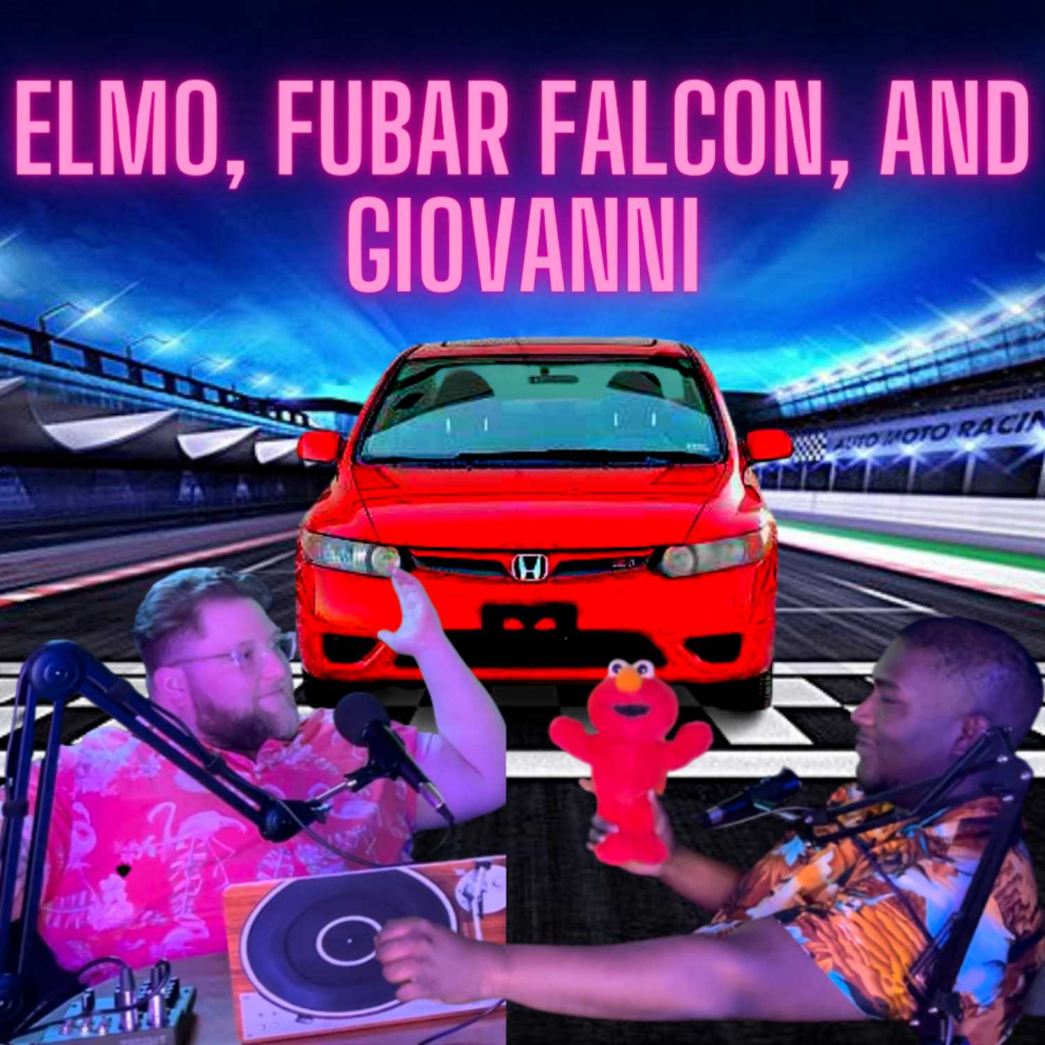 Elmo, Fubar Falcon, and Gio