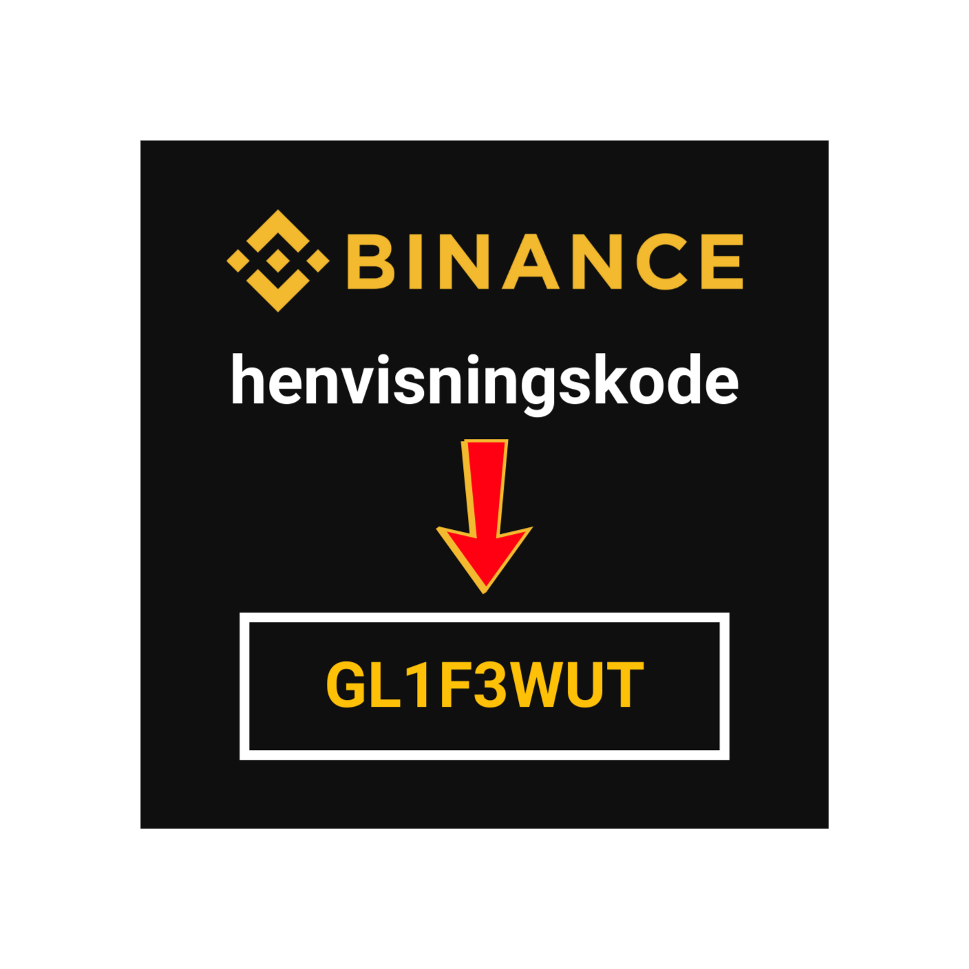 Binance henvisningskode: GL1F3WUT (Gratis Velkomstbonus Rebater)