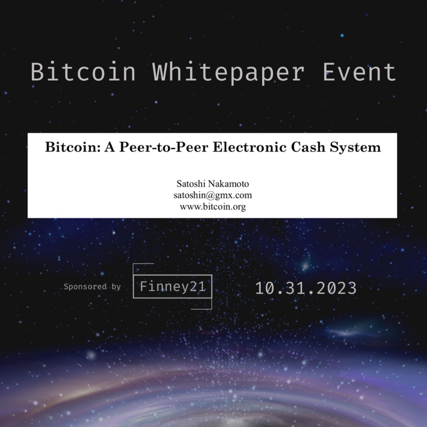 Bitcoin Whitepaper Event [10.31.23]