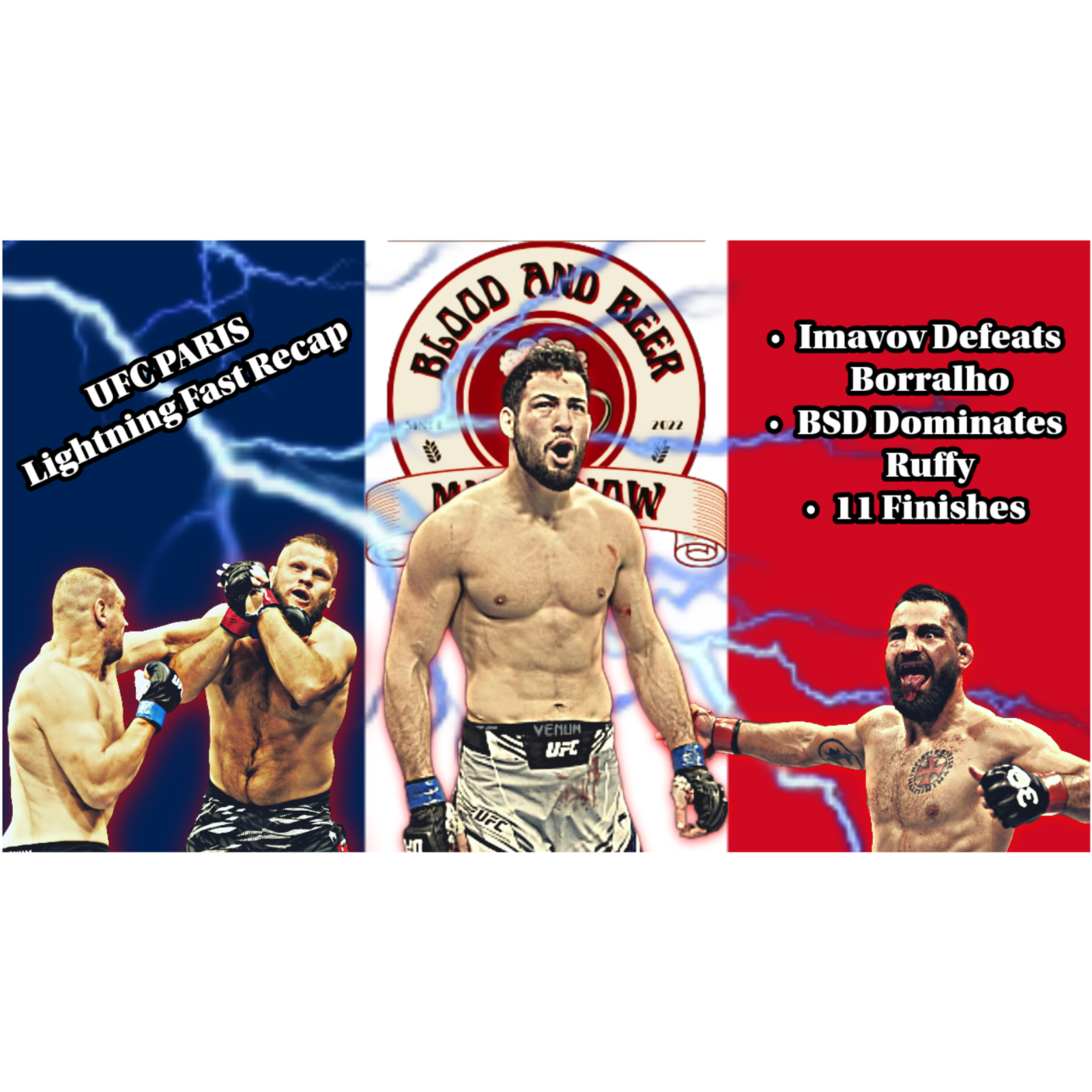 UFC PARIS Lightining Fast Recap | Imavov v Borralho | Blood and Beer episode 184 episode artwork