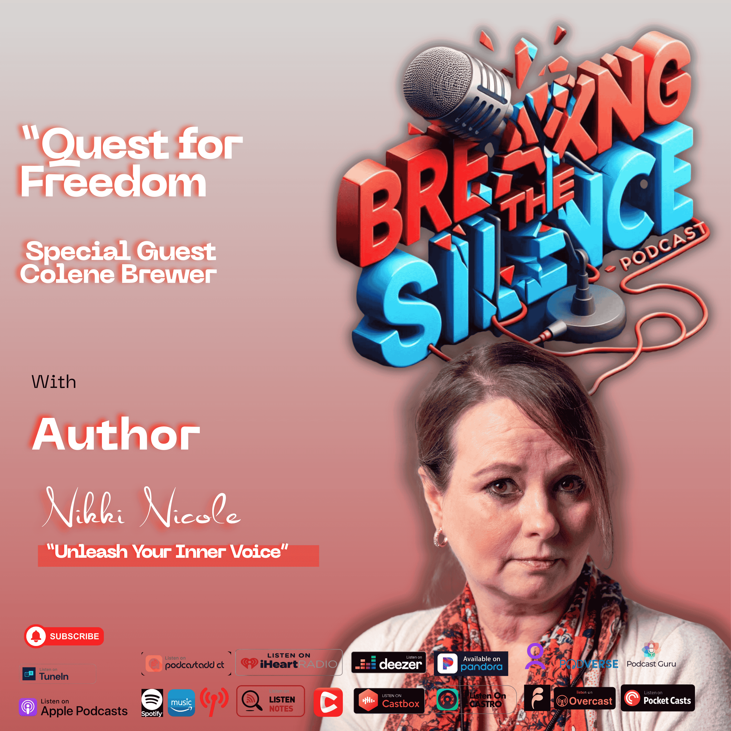 “Quest for Freedom: Surviving Domestic Violence, Sexual Assault, and Suicide to Inspire Healing” episode artwork