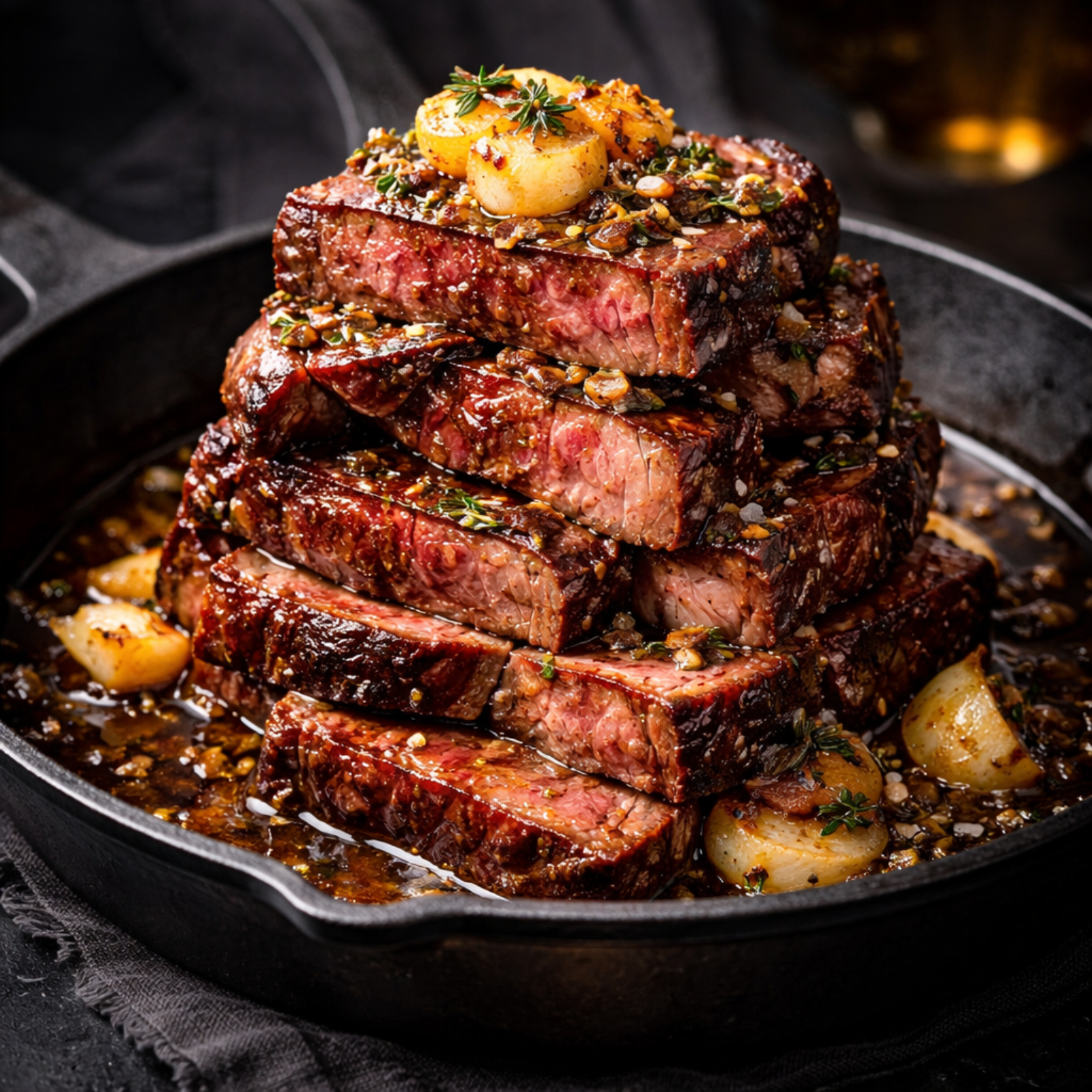 Ember-Crust Wagyu Rib Stack with Smoked Shallot Butter (FlavorVille™)