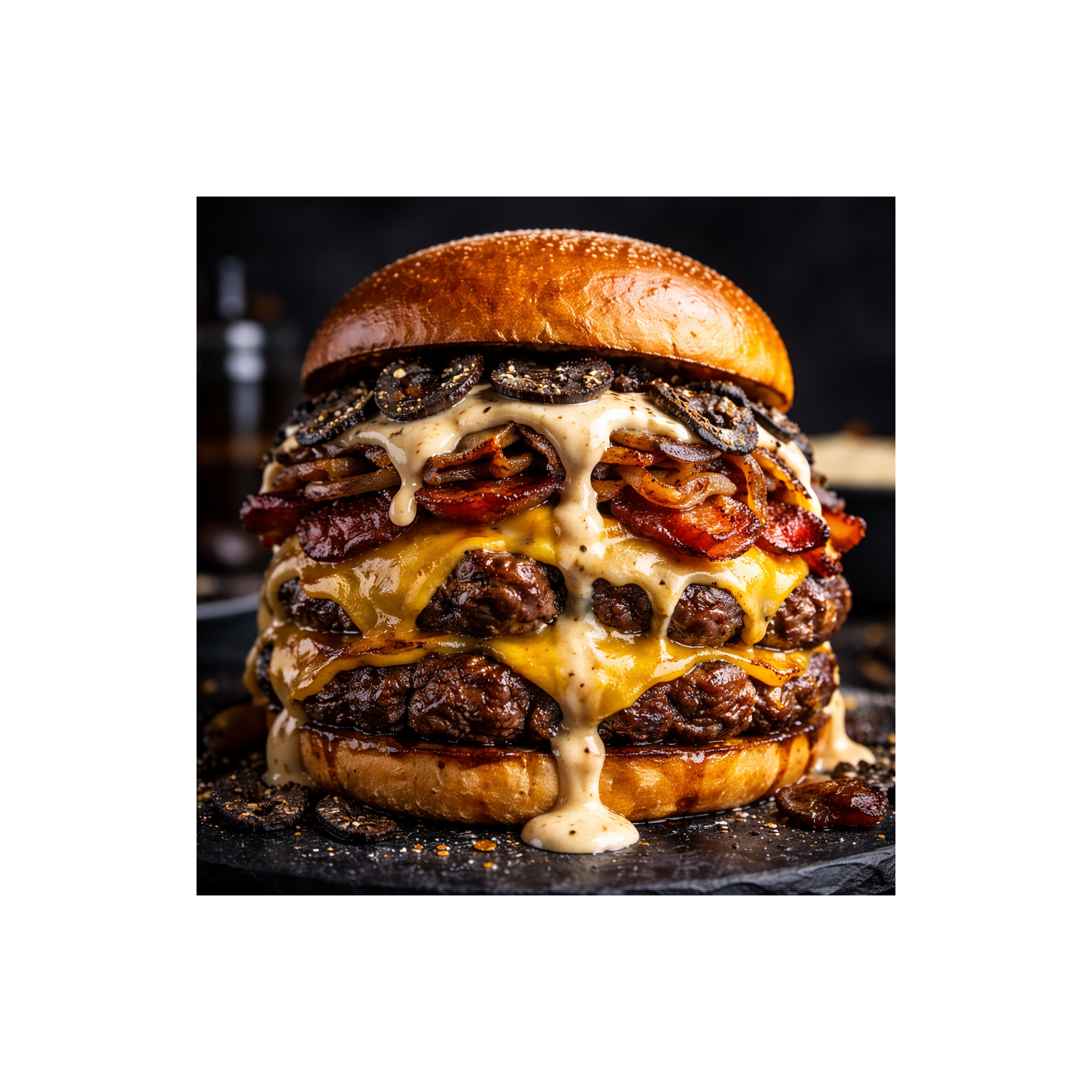 Black Diamond Truffle Smash Burger Volcano