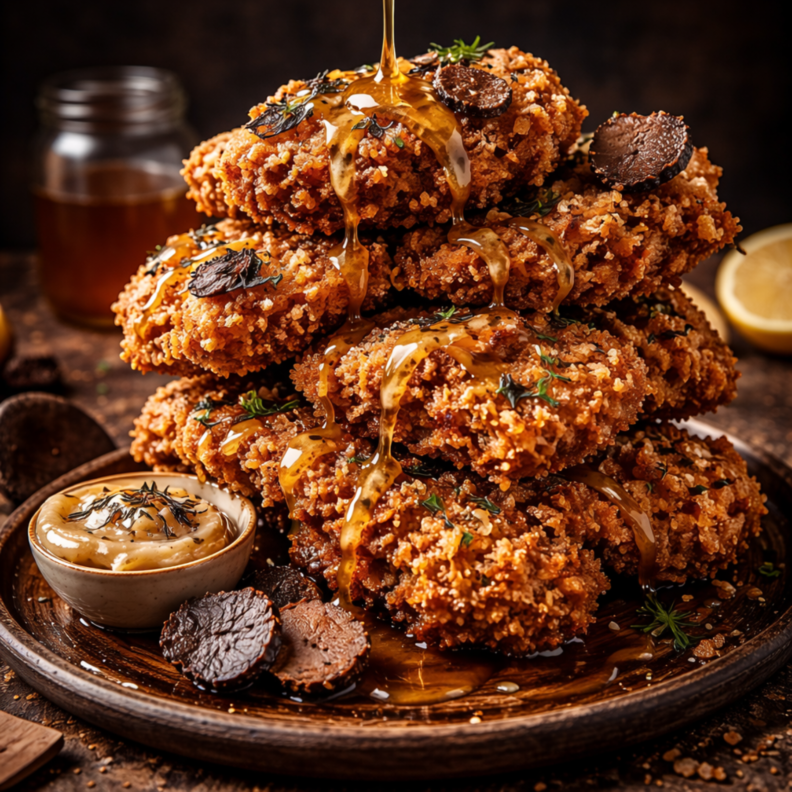 Truffle Honey Fried Chicken Stack