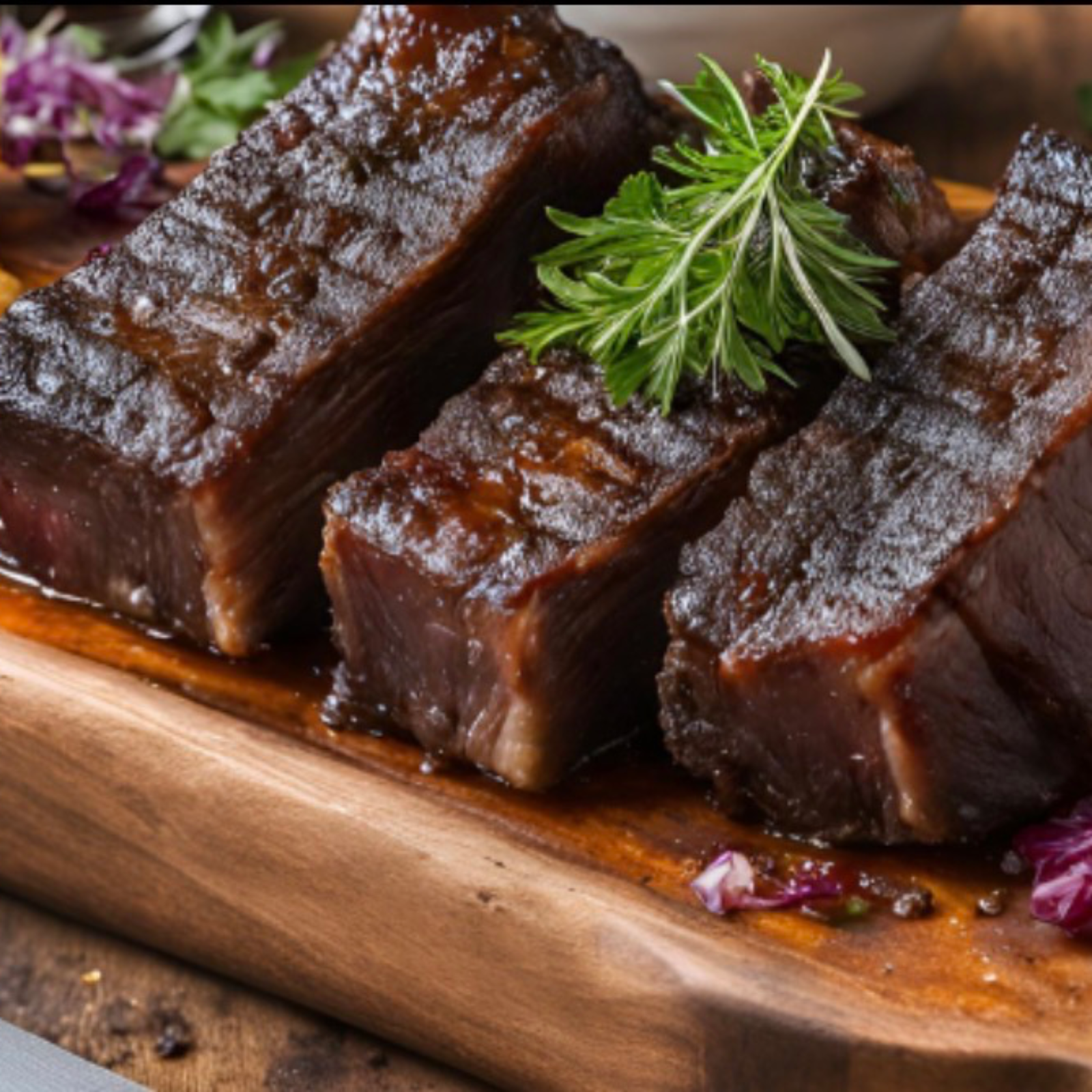 TRUFFLE SMOKED SHORT RIBS WITH GOLD GARLIC GLAZE  FlavorVille™