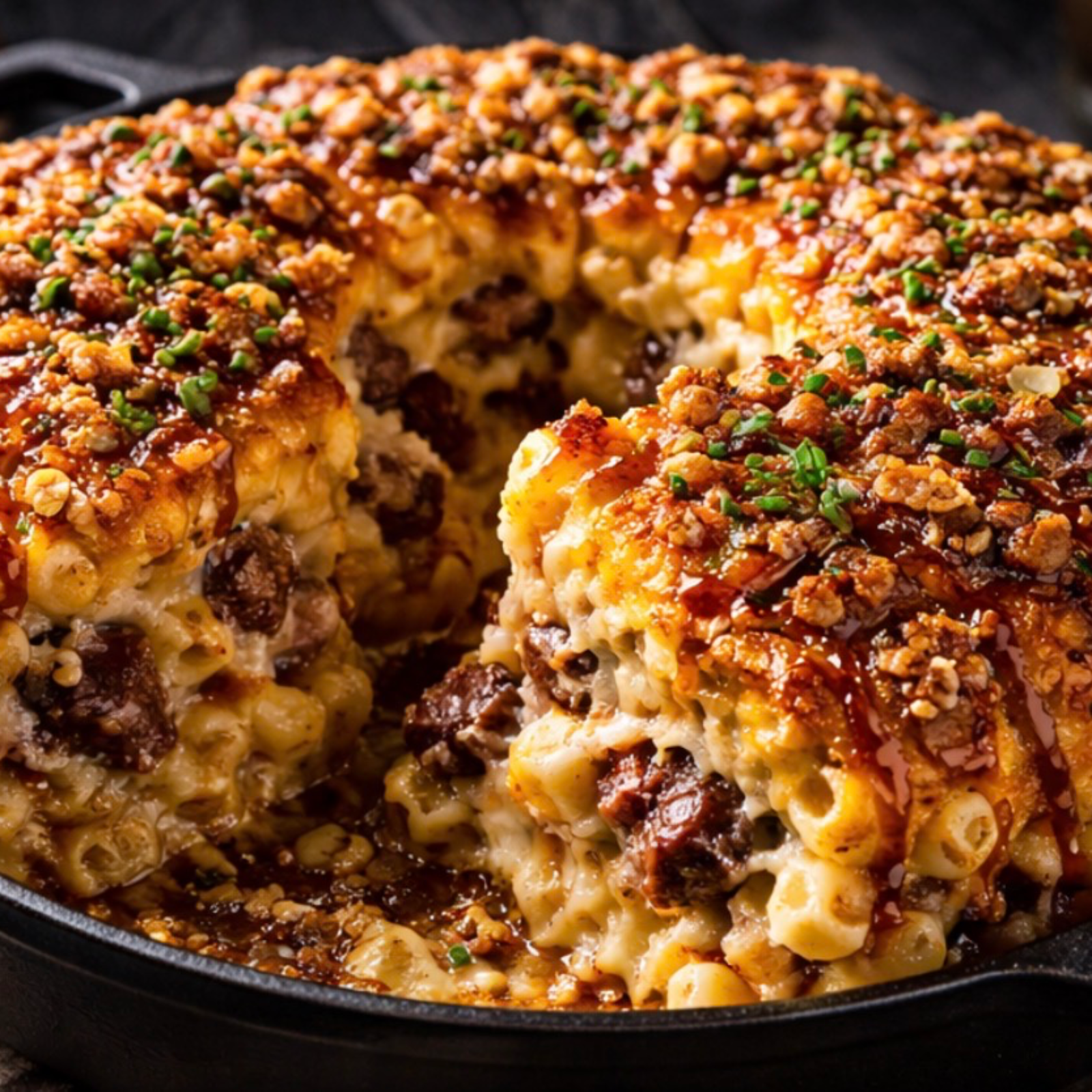 Smoked Brisket Mac & Cheese Crown  The Crunch-Top Gold Standard (FlavorVille™)
