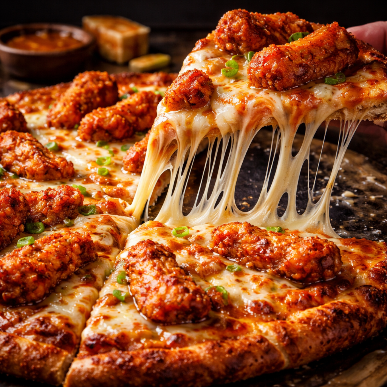 Extra Crunchy Cheesy Chicken Wing Pizza (Brian M. Inspired)