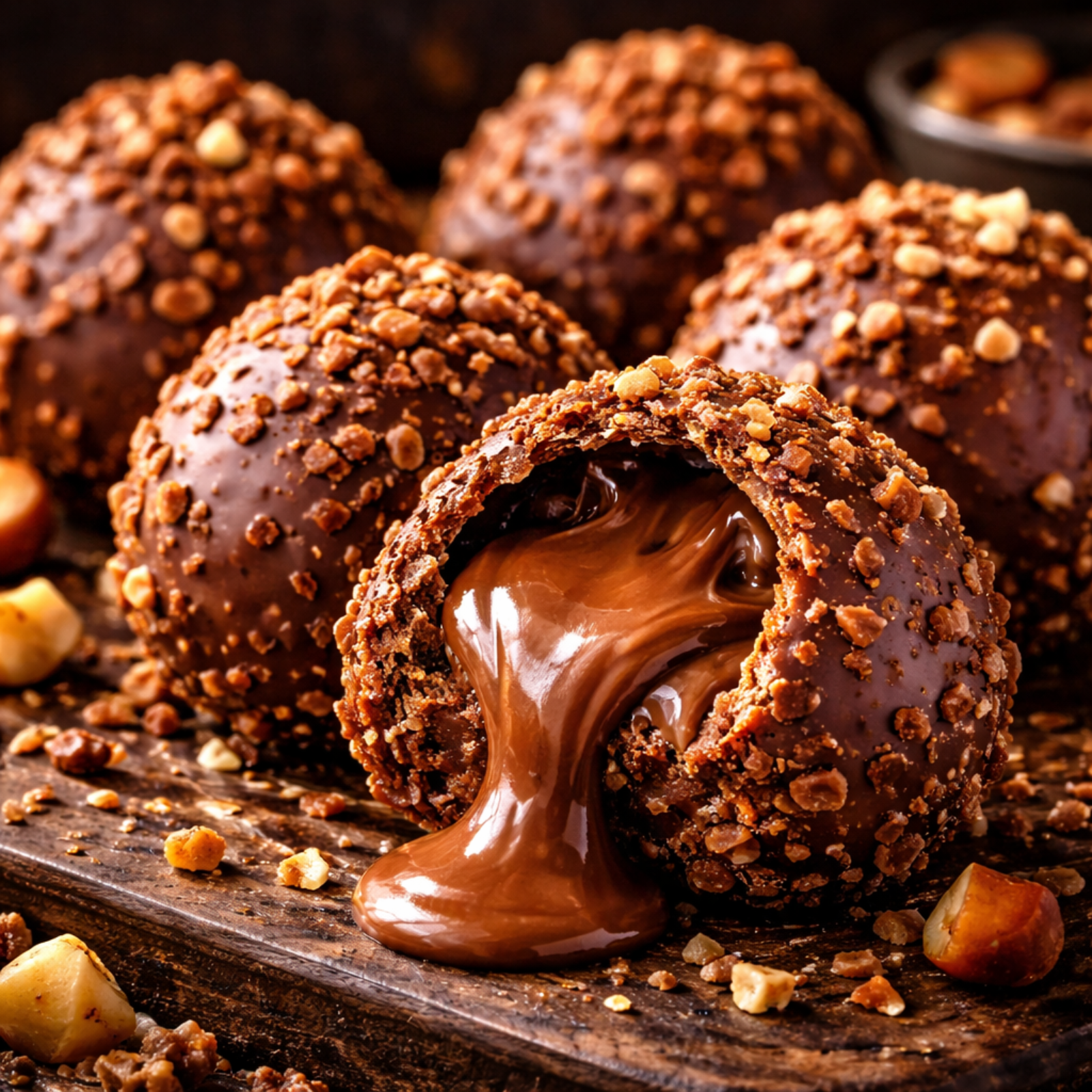 Nutella Stuffed Crunch Truffles 