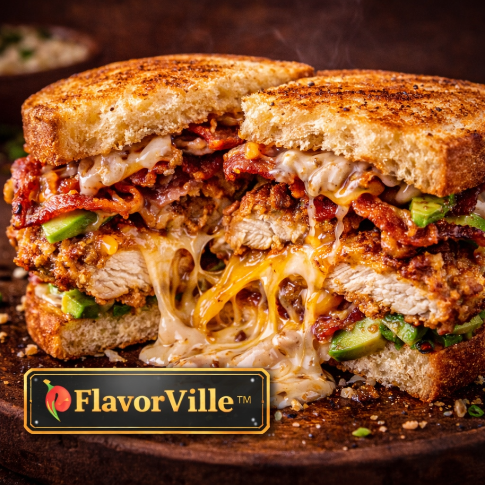 Fried Chicken Cobb Melt Sandwich 