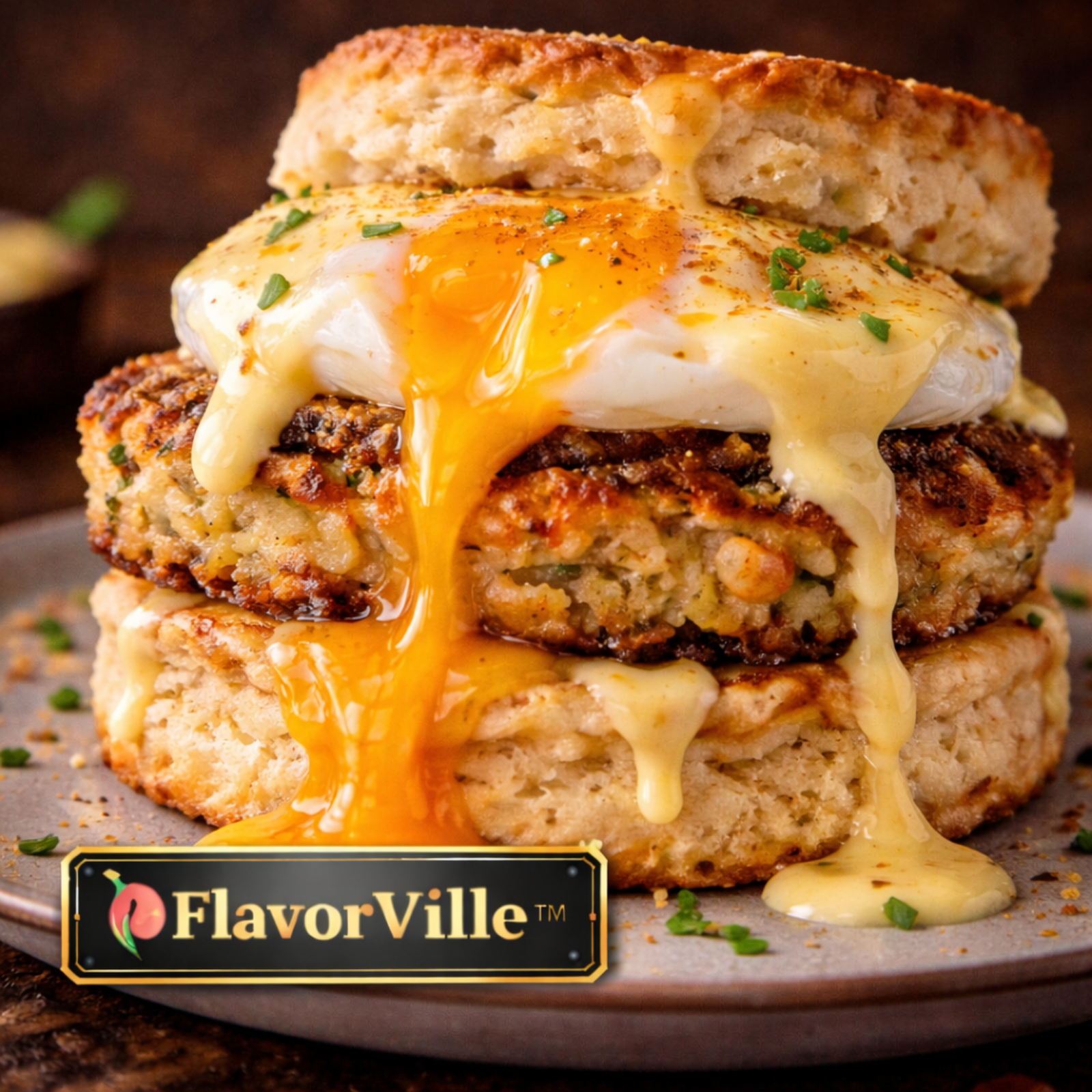 Crab Cake Biscuit Benedict Melt