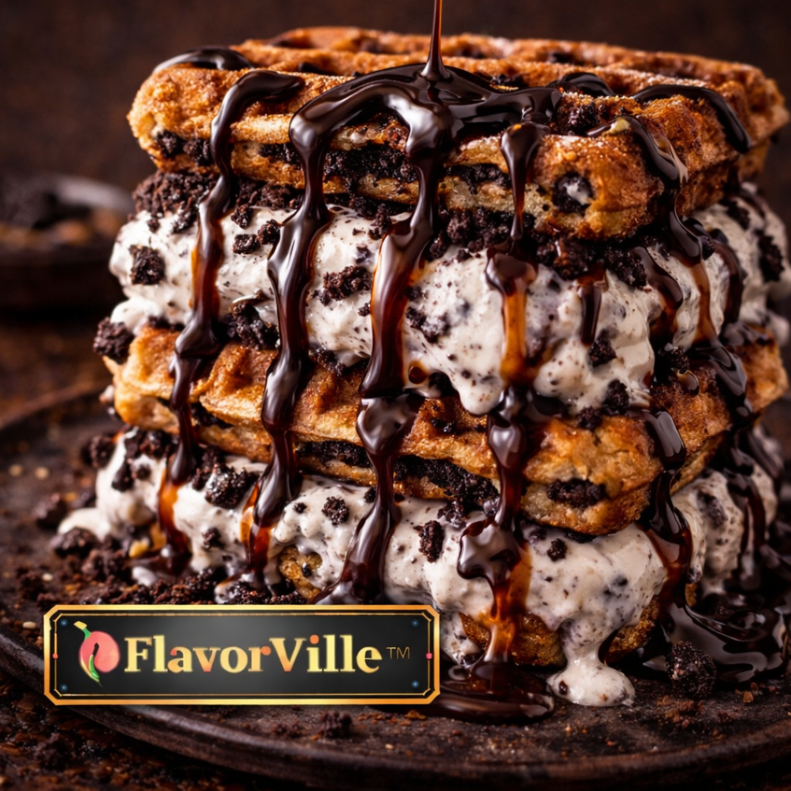 Cookies & Cream Waffle Melt Stack 