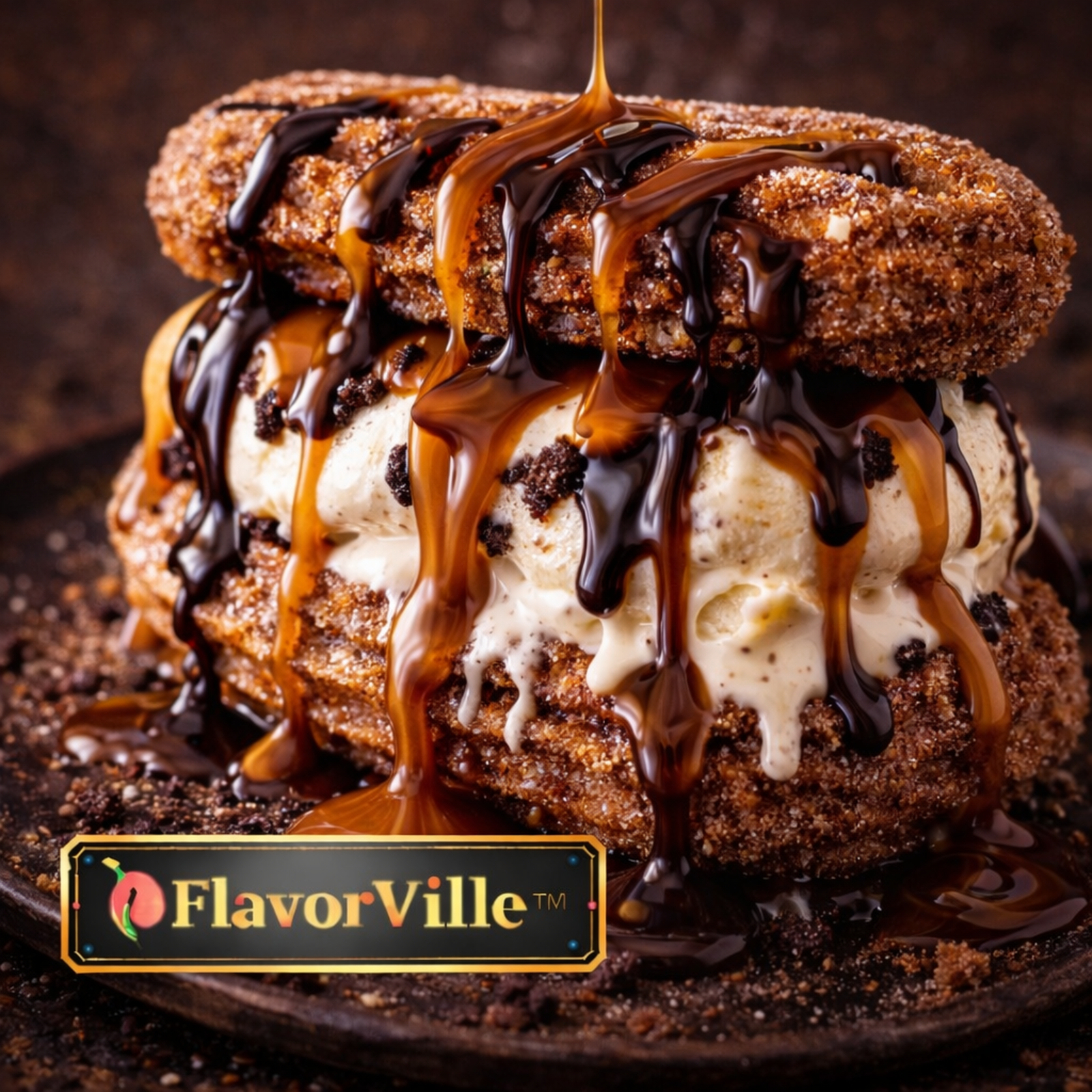 Churro Ice Cream Melt Sandwich 