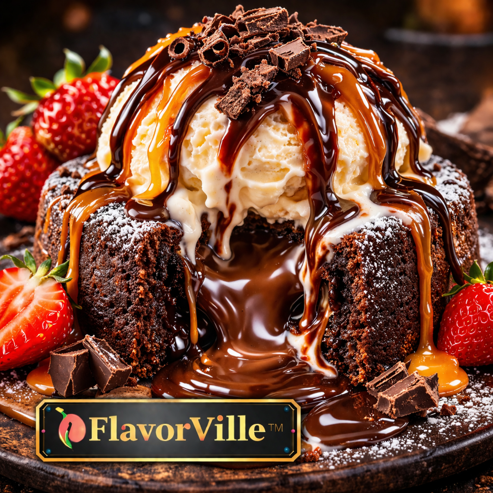 Molten Chocolate Lava Ice Cream Melt 