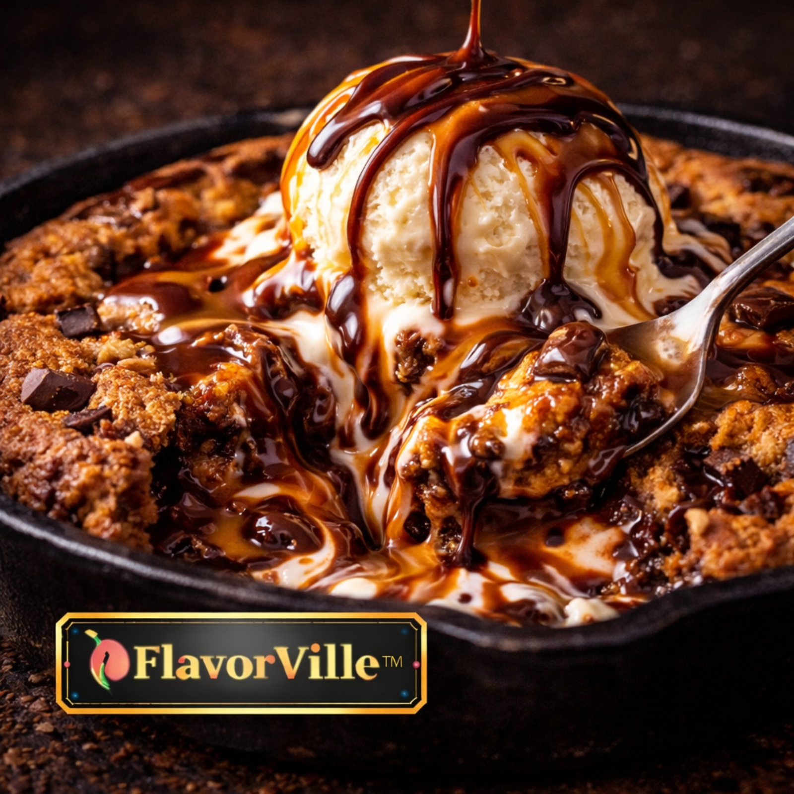 Giant Molten Cookie Skillet Ice Cream Melt 