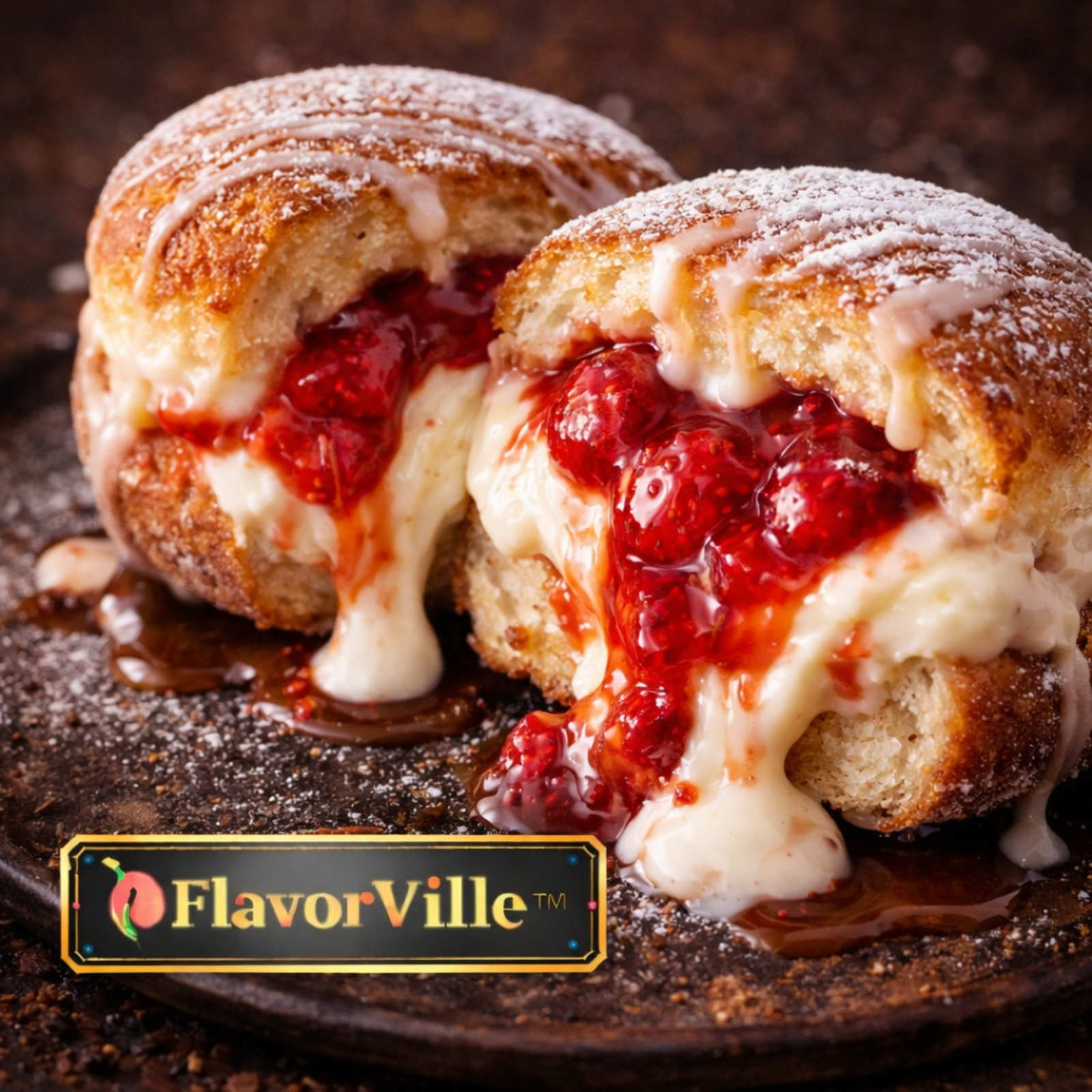 Strawberry Cheesecake Stuffed Donut Melt (Brian M. Inspired)