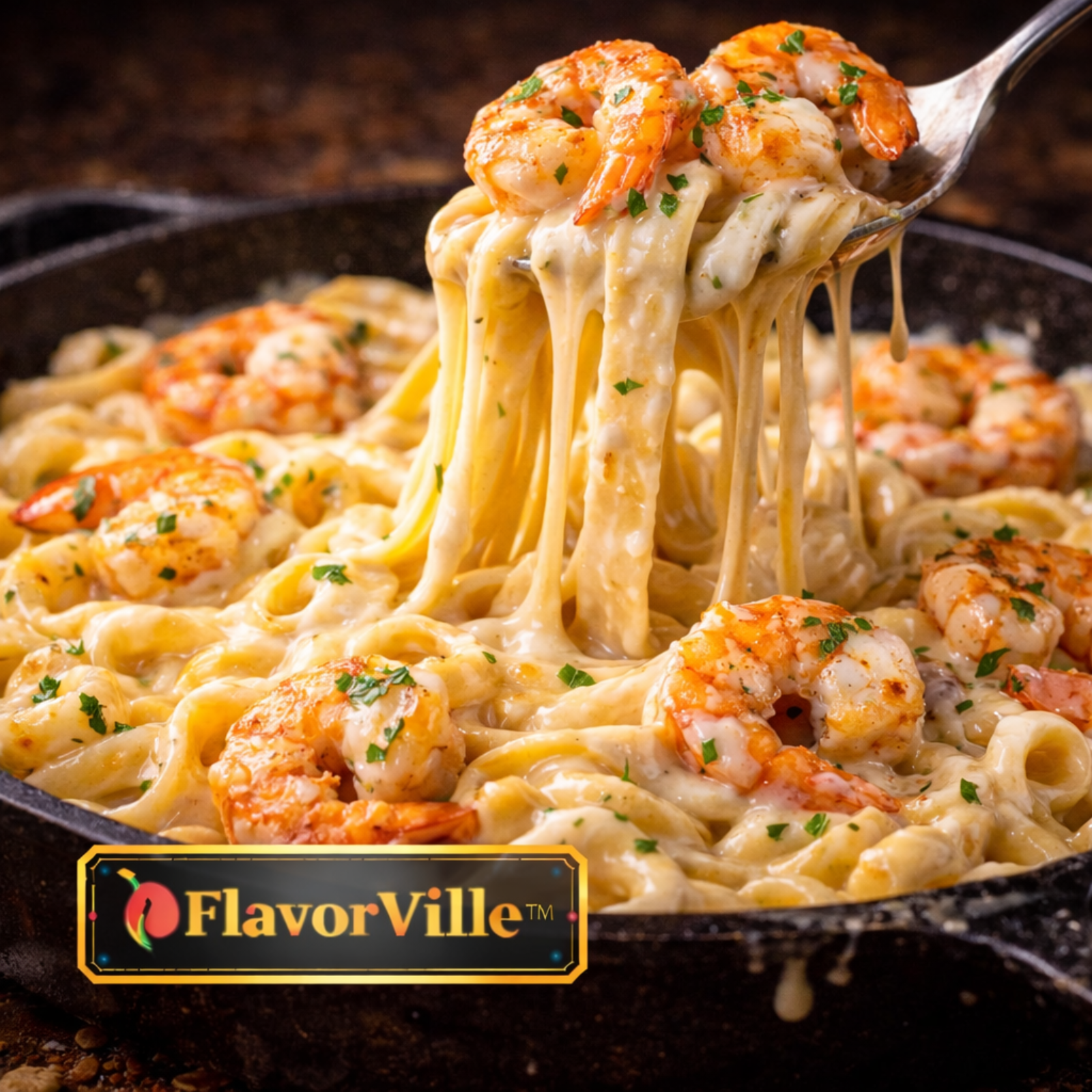 Garlic Butter Shrimp Alfredo Melt 