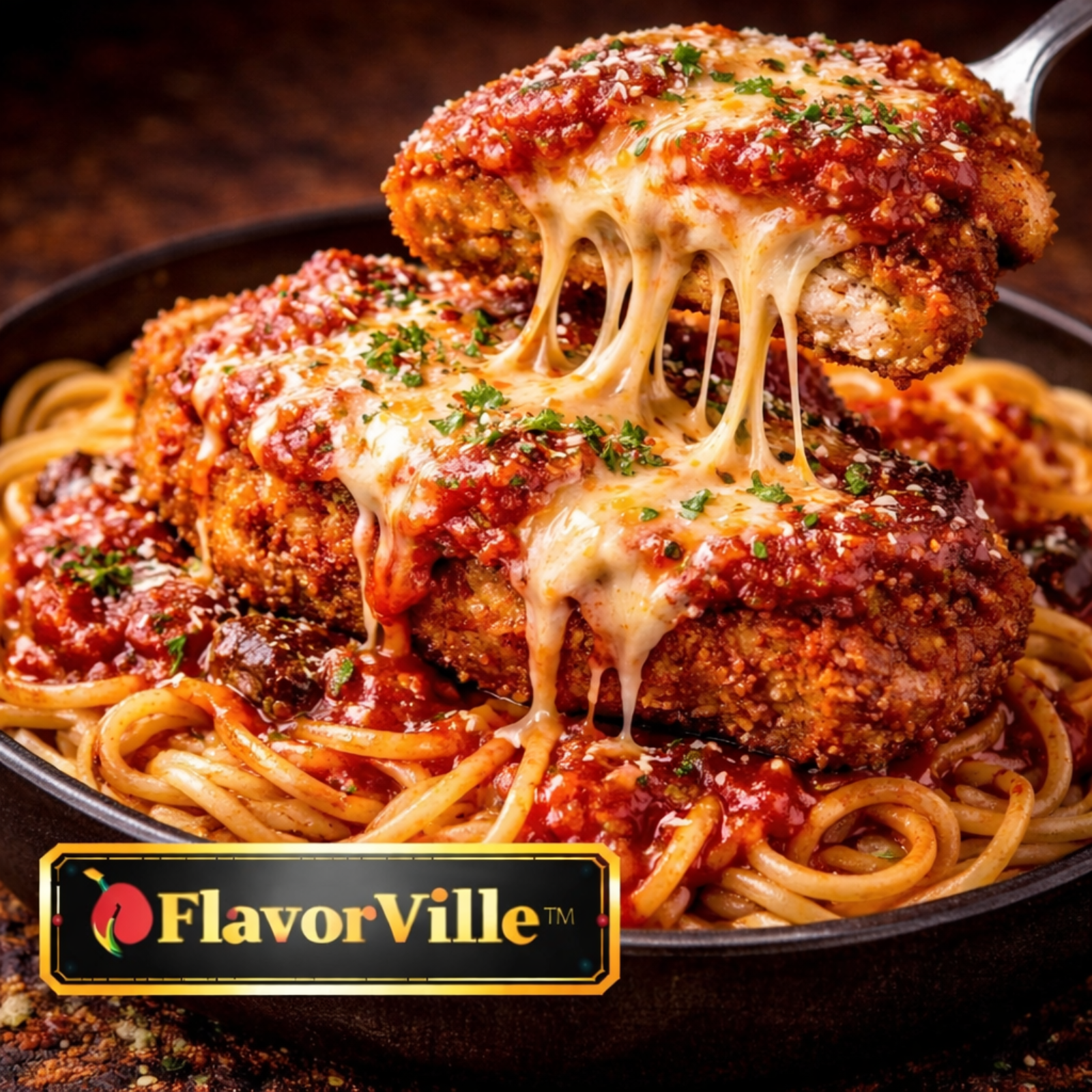 Crispy Chicken Parmesan Pasta Melt 