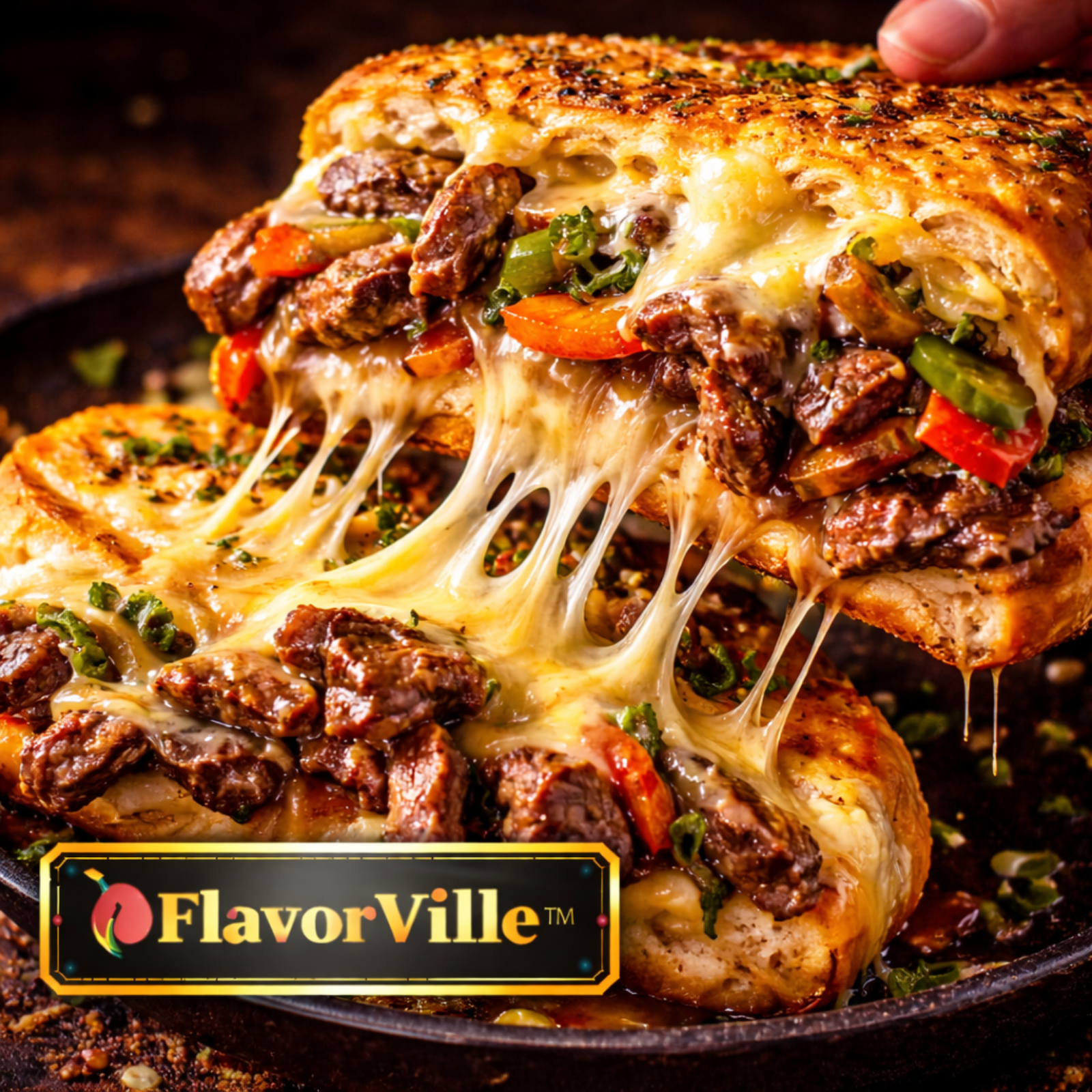 Philly Cheesesteak Garlic Bread Melt 