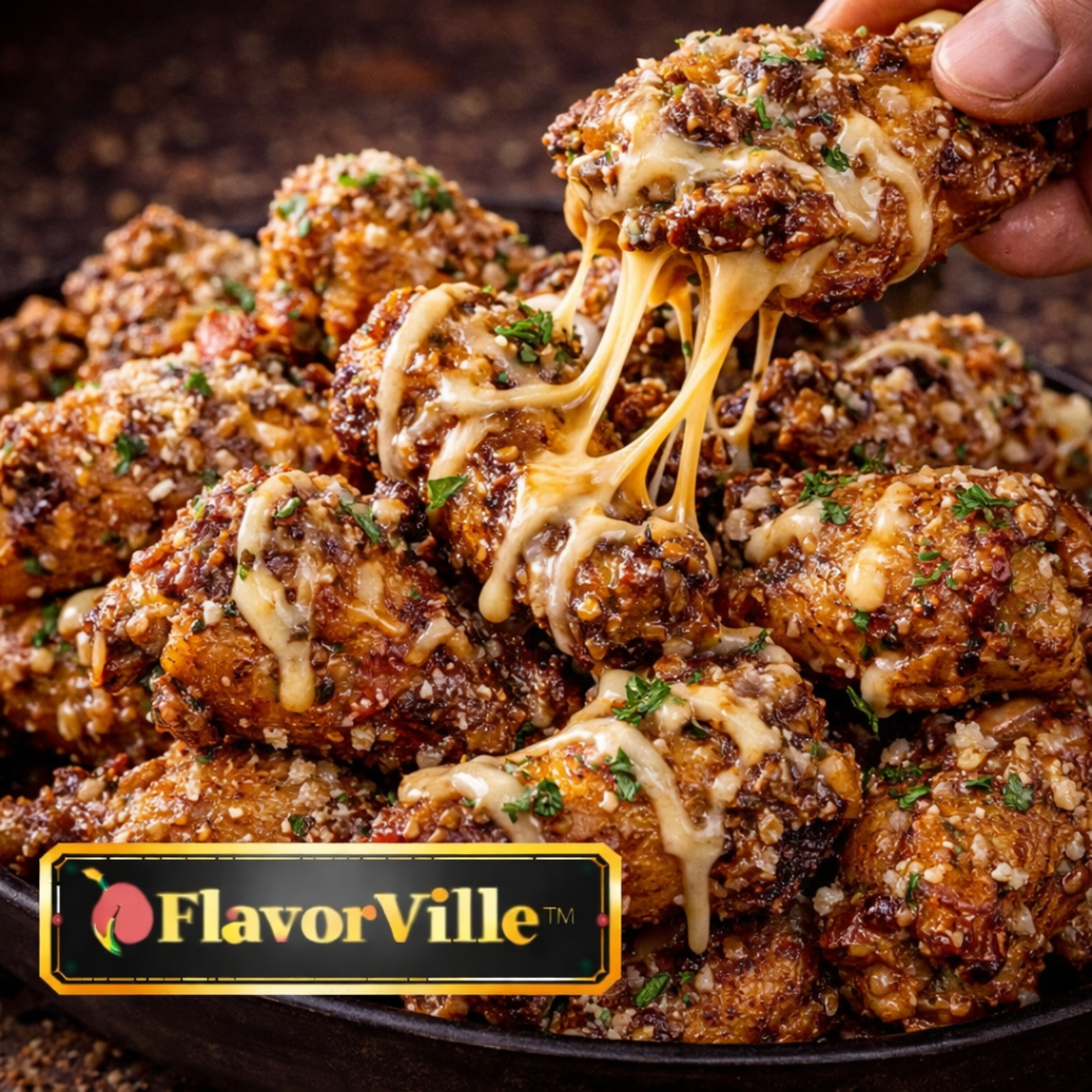 Garlic Parmesan Chicken Wing Melt