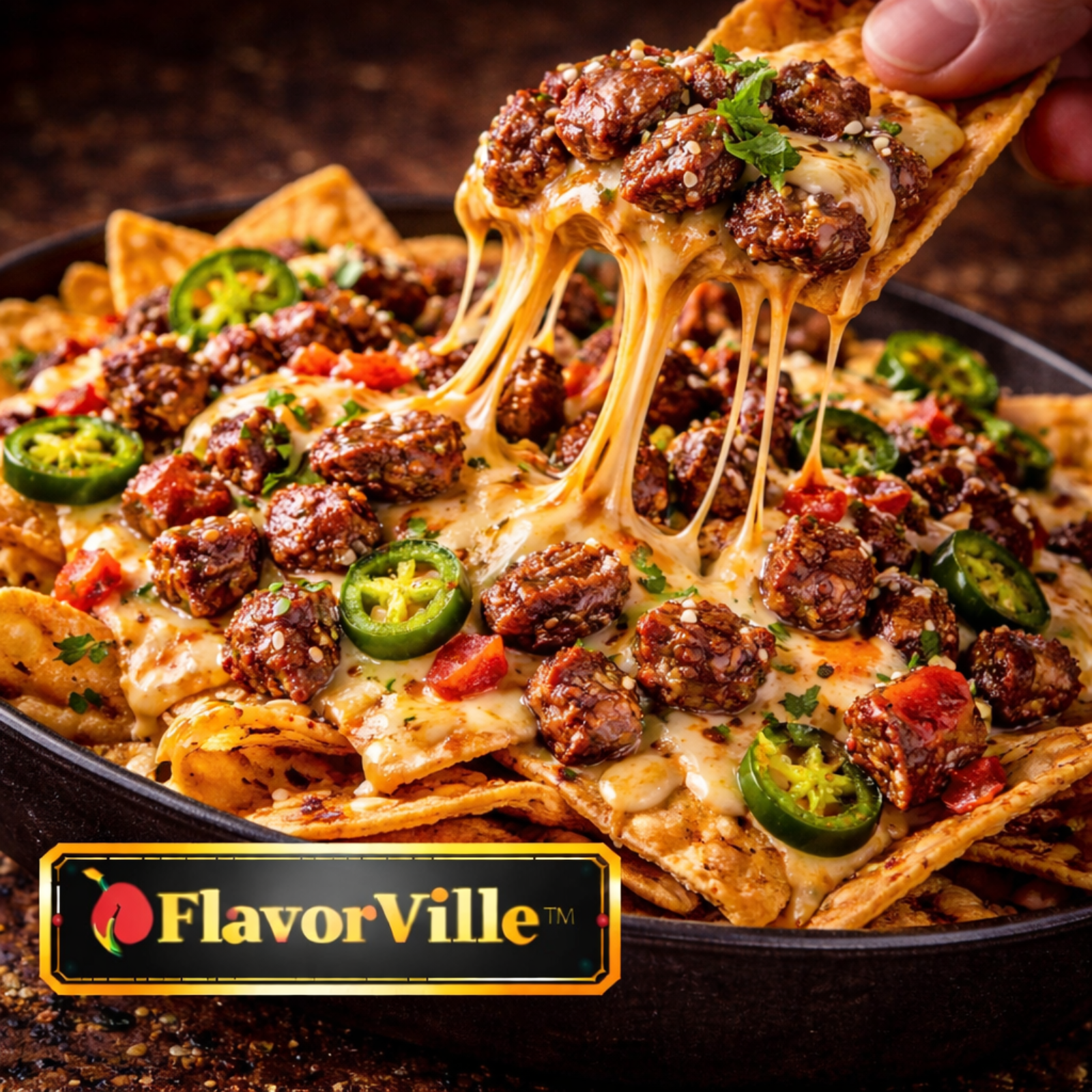 Tex-Mex Steak Queso Nacho Melt 