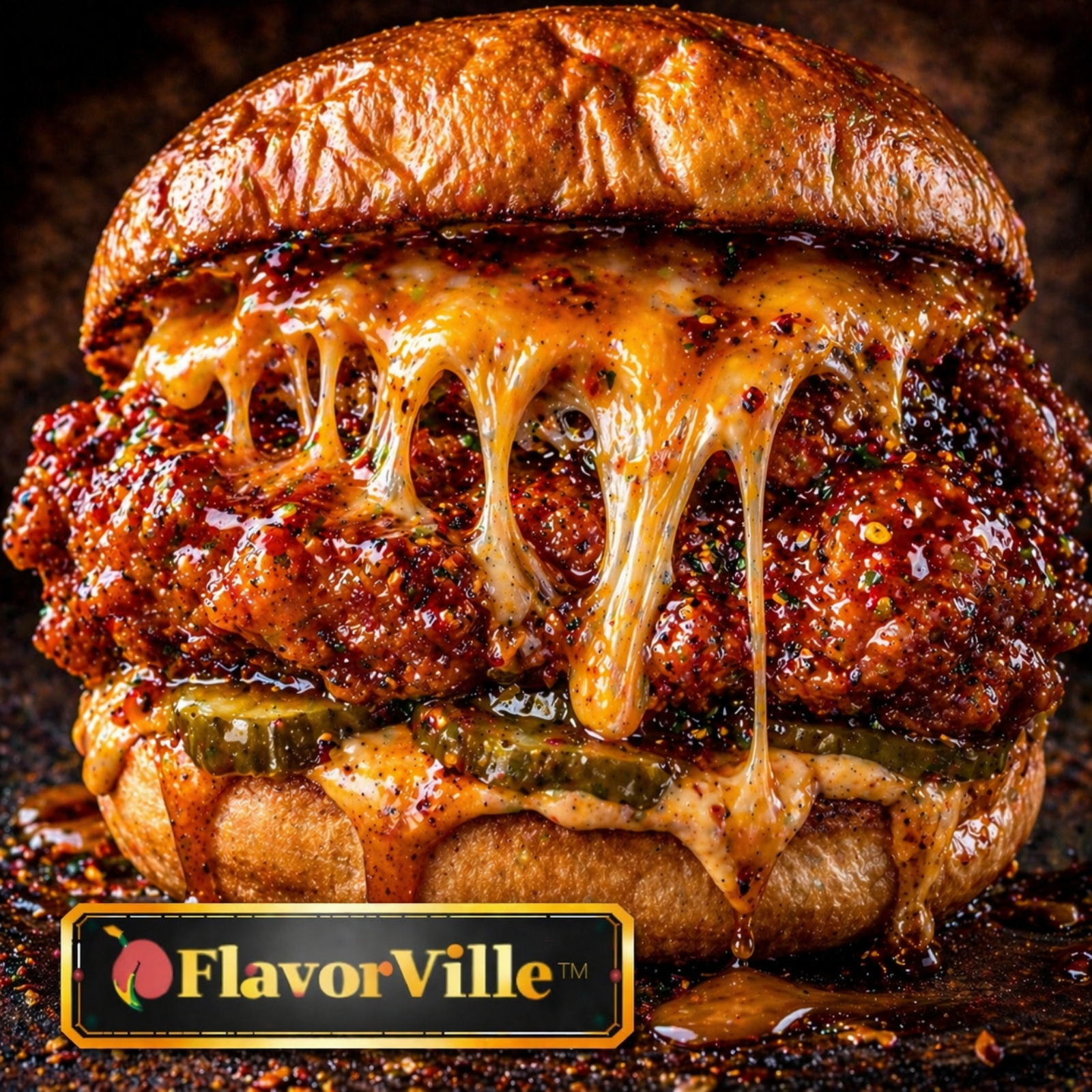 Spicy Honey Glazed Chicken Melt Sandwich 