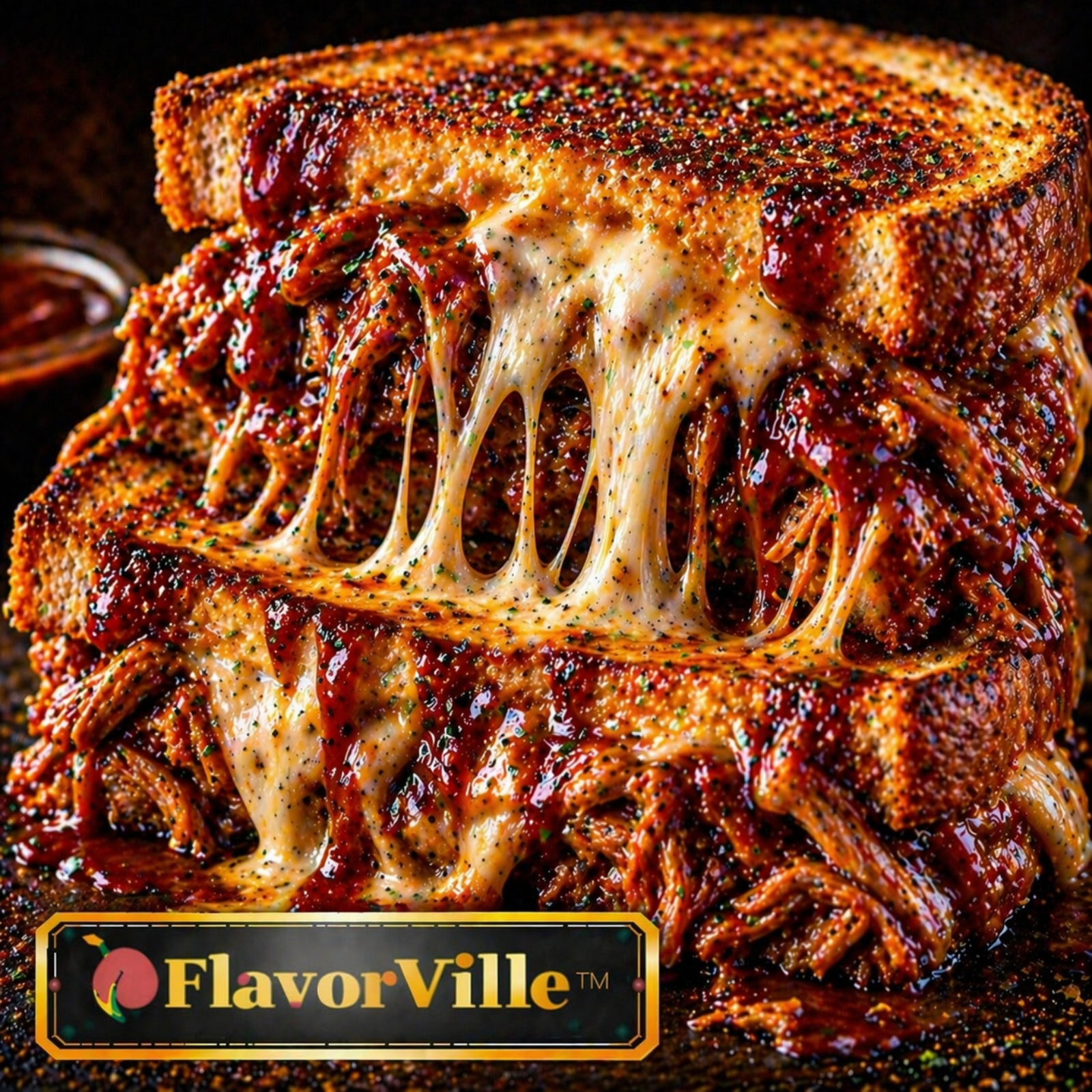 BBQ Pulled Pork Grilled Cheese Melt 