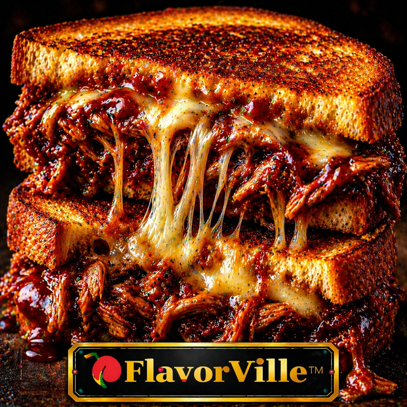 BBQ Pulled Pork Grilled Cheese Melt 