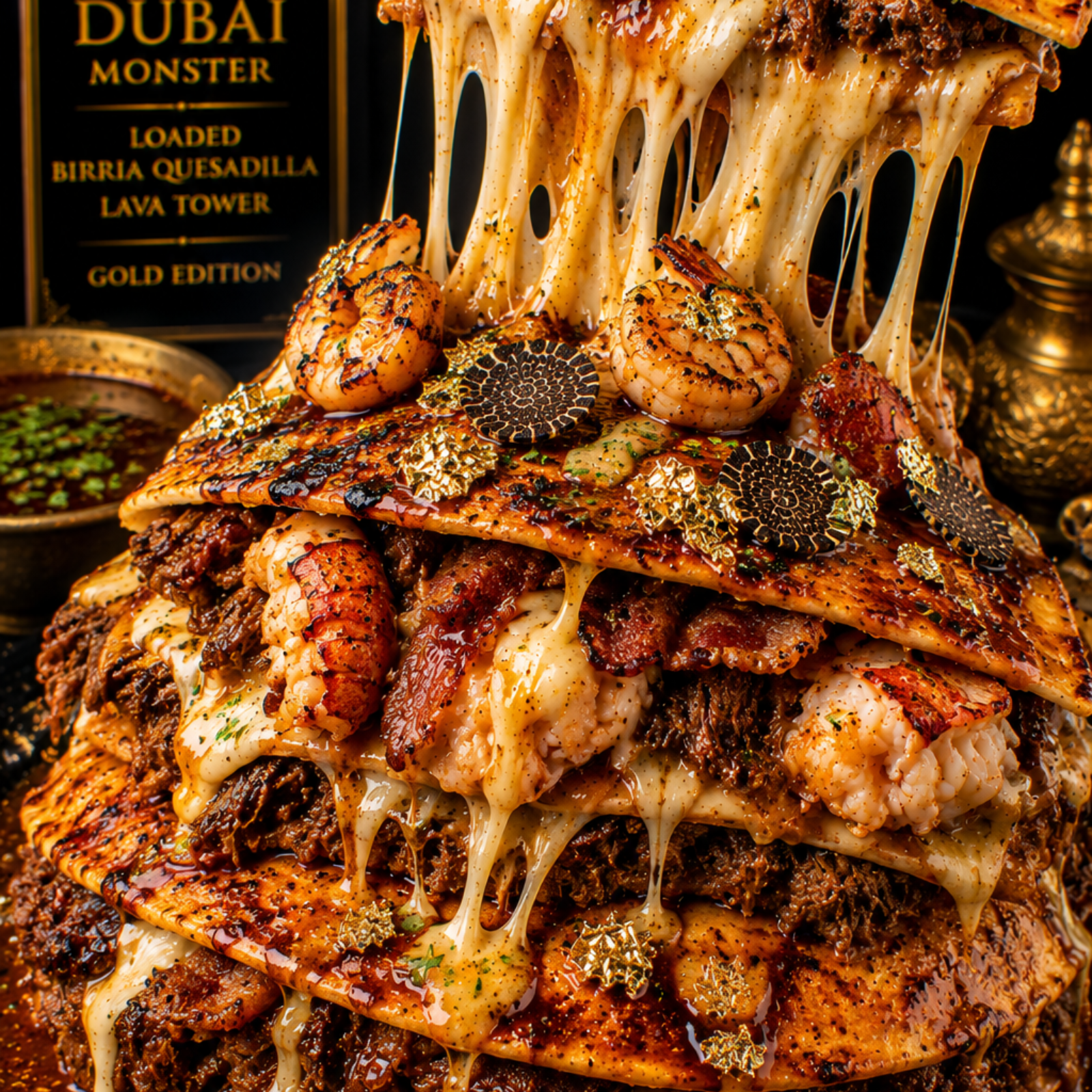 Dubai Loaded Birria Quesadilla Lava Tower (FlavorVille™)