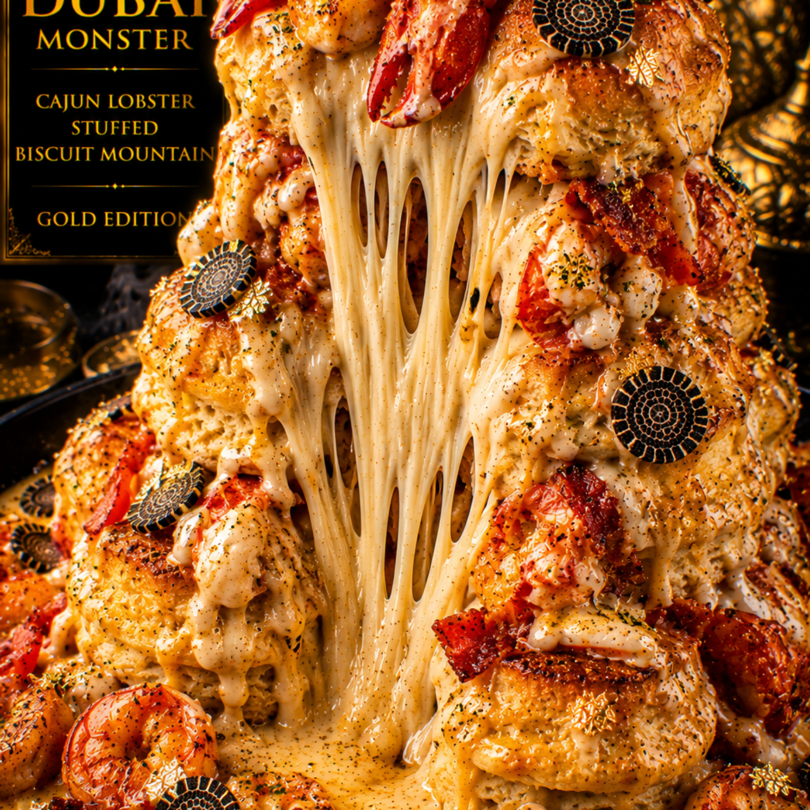 Dubai Cajun Lobster Stuffed Biscuit Mountain (FlavorVille™)