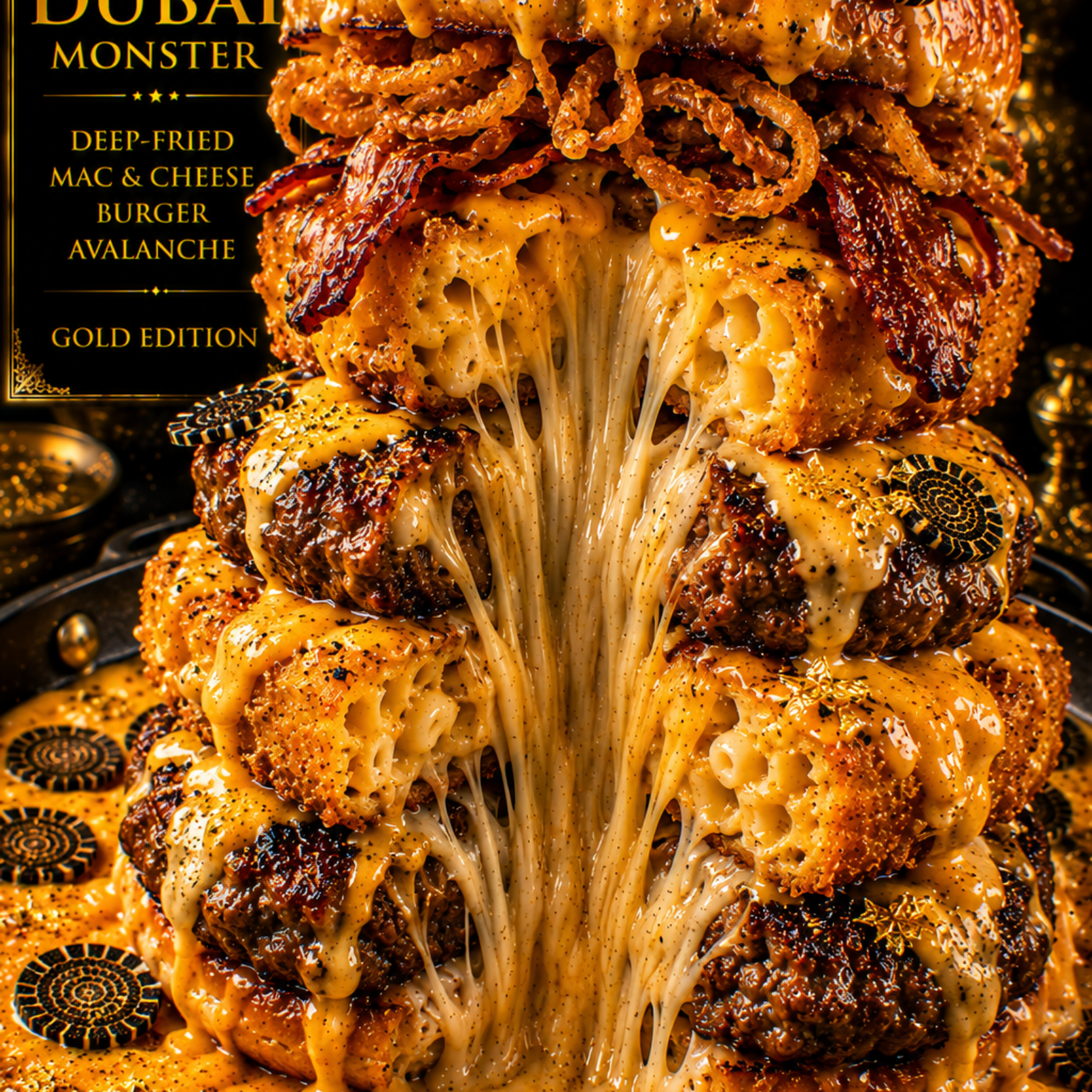 Dubai Deep-Fried Mac & Cheese Burger Avalanche (FlavorVille™)