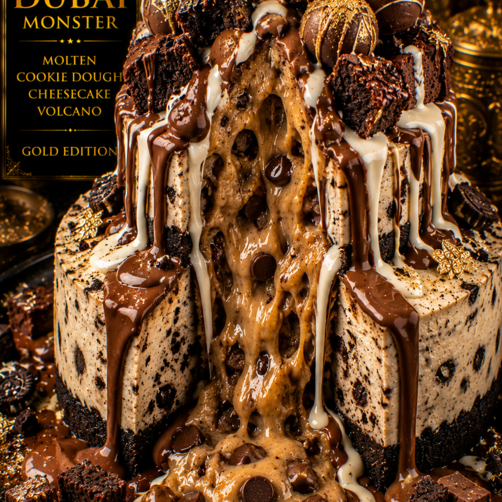 Dubai Molten Cookie Dough Cheesecake Volcano (FlavorVille™)