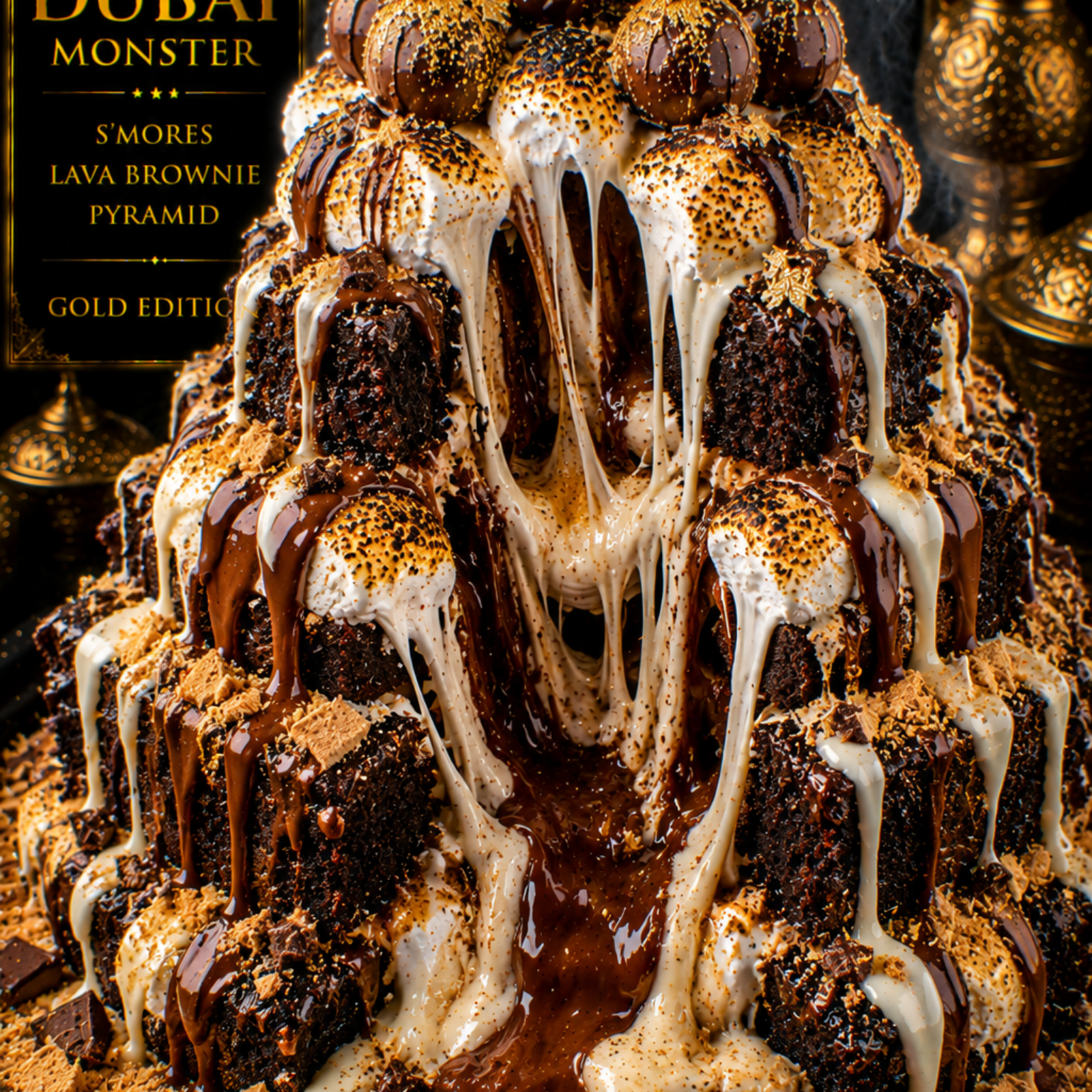 Dubai S’mores Lava Brownie Pyramid (FlavorVille™)